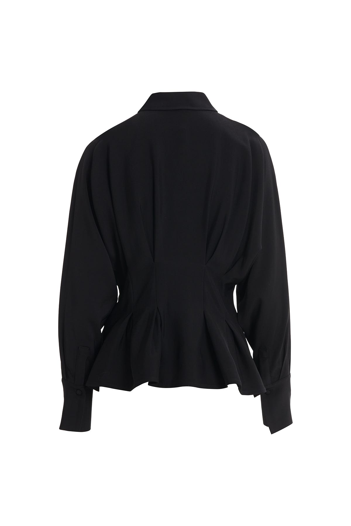 Yakalı Önden Düğme Kapamalı Siyah Gömlek