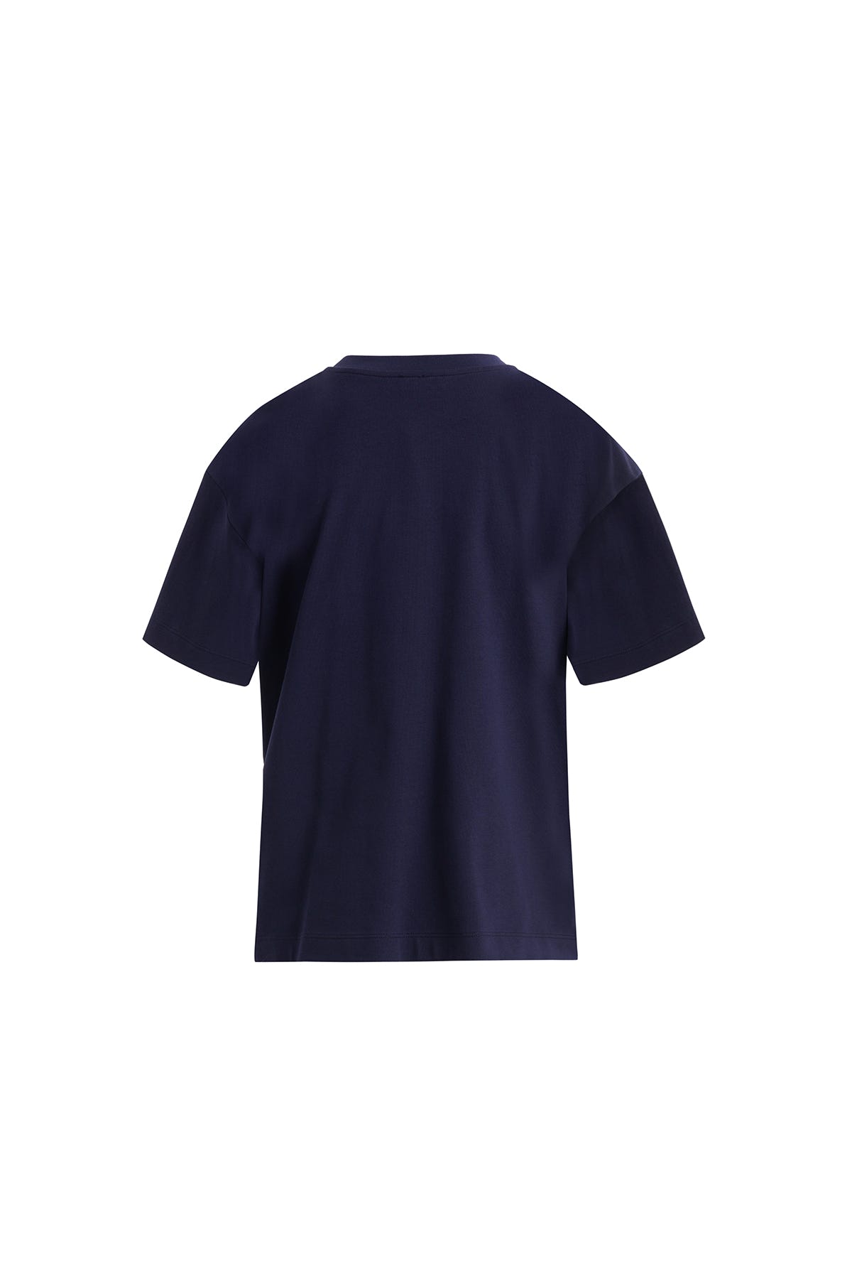 Ön Şerit Aksesuarlı Kısakollu Lacivert T-shirt