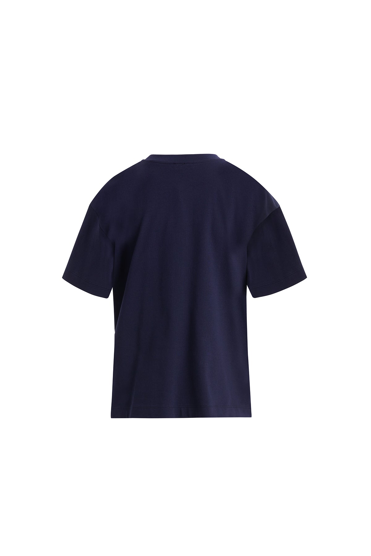 Ön Şerit Aksesuarlı Kısakollu Lacivert T-shirt