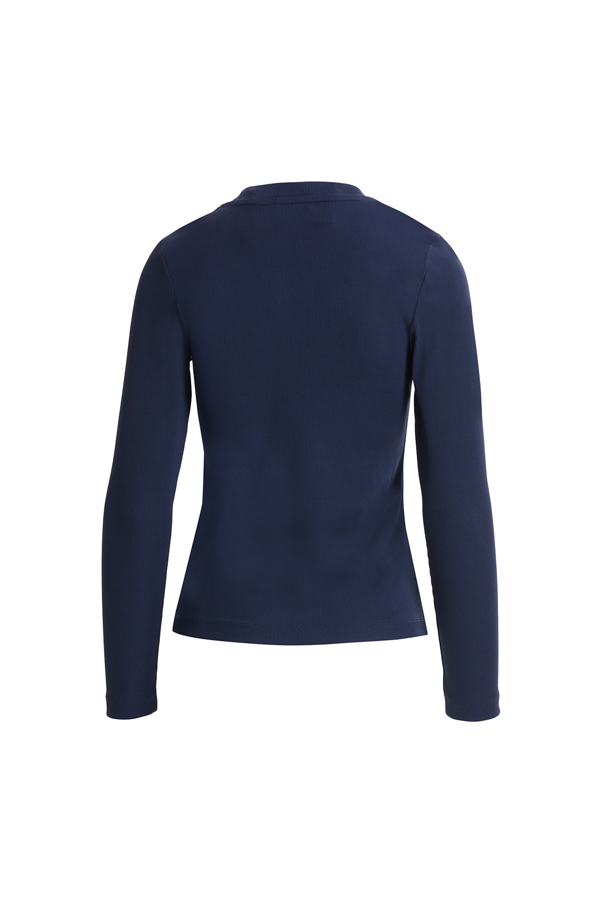 Yakası Straz Taşlı Uzun Kollu Lacivert Bluz