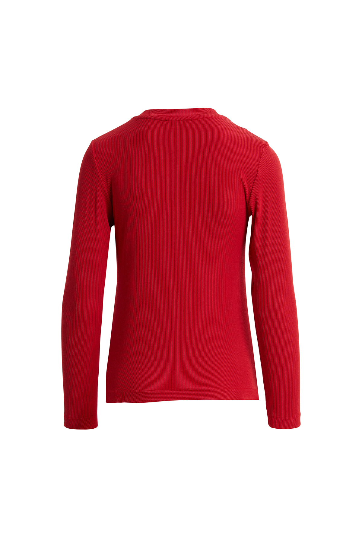 Yakası Straz Taşlı Uzun Kollu Kırmızı Bluz