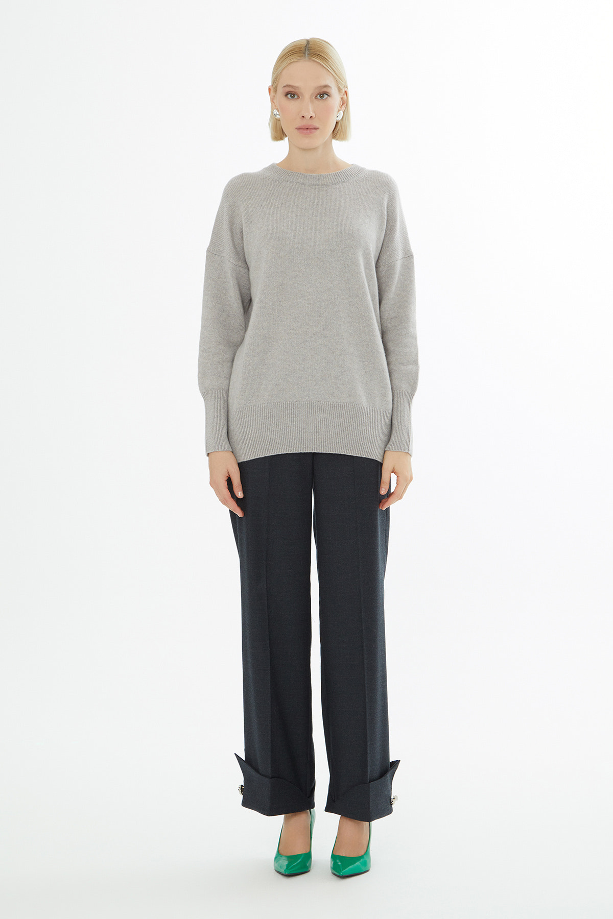 Yuvarlak Yaka Uzun Kol Kazak