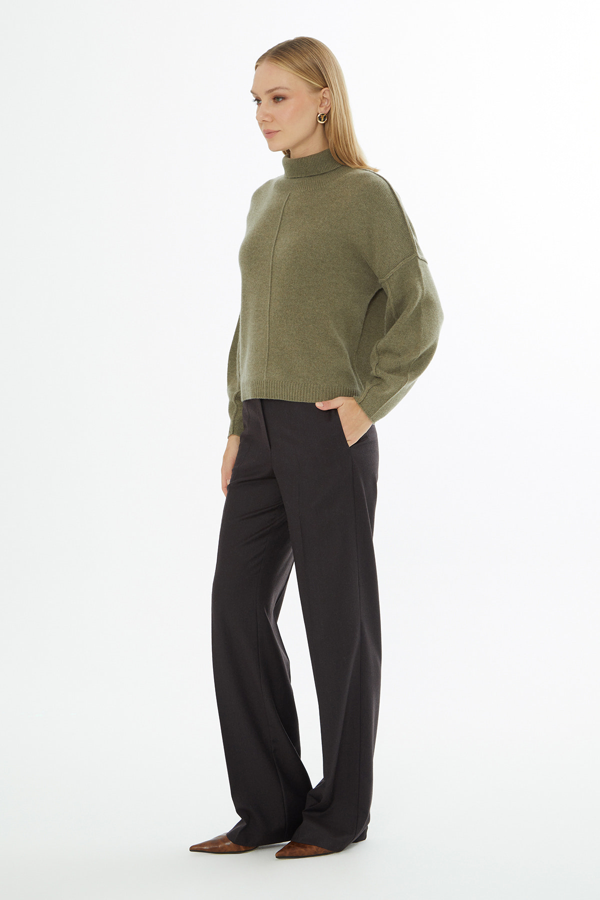 Boğazlı Uzun Kollu Kazak