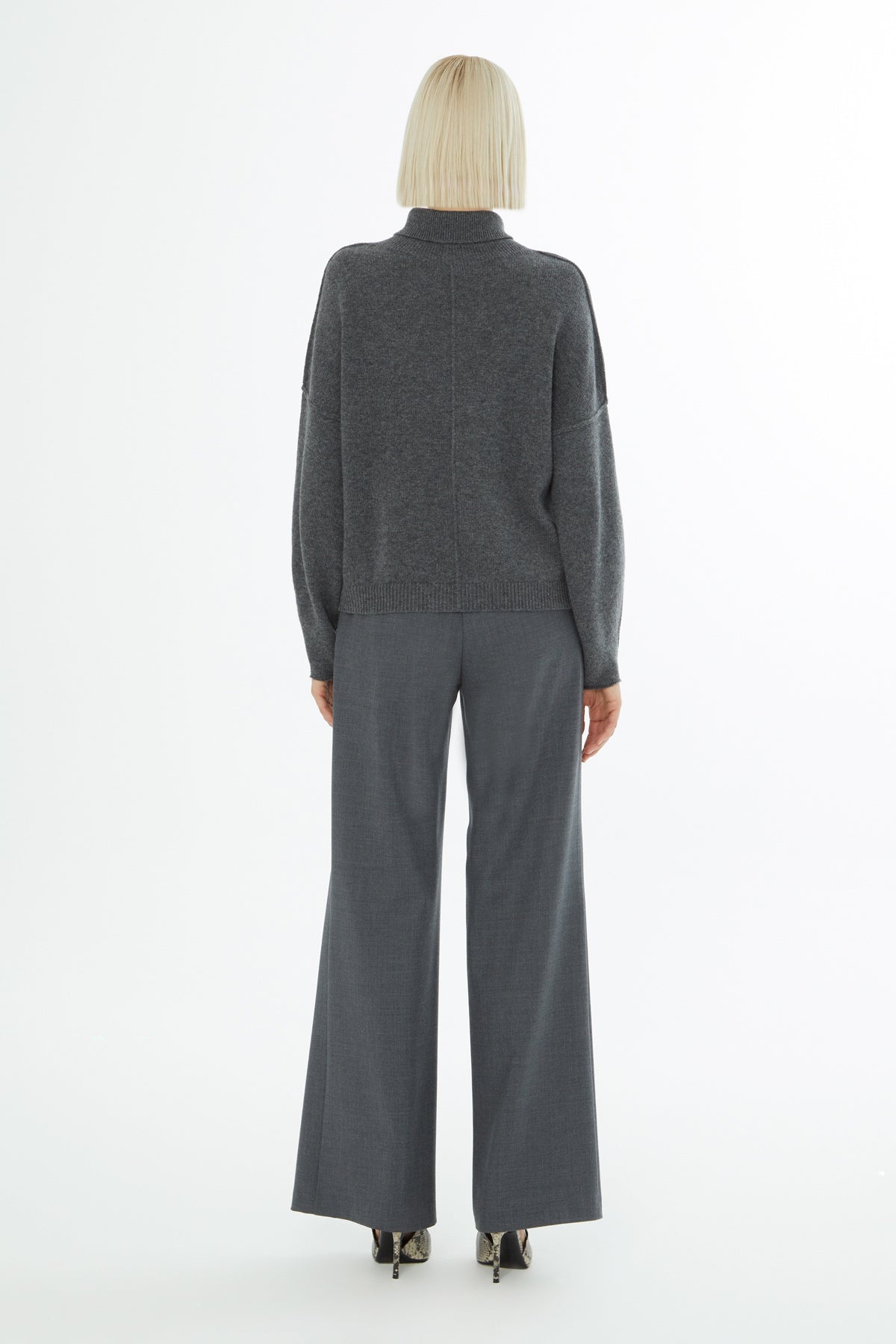 Boğazlı Uzun Kollu Yün Ve Kaşmir Karışımlı Kazak