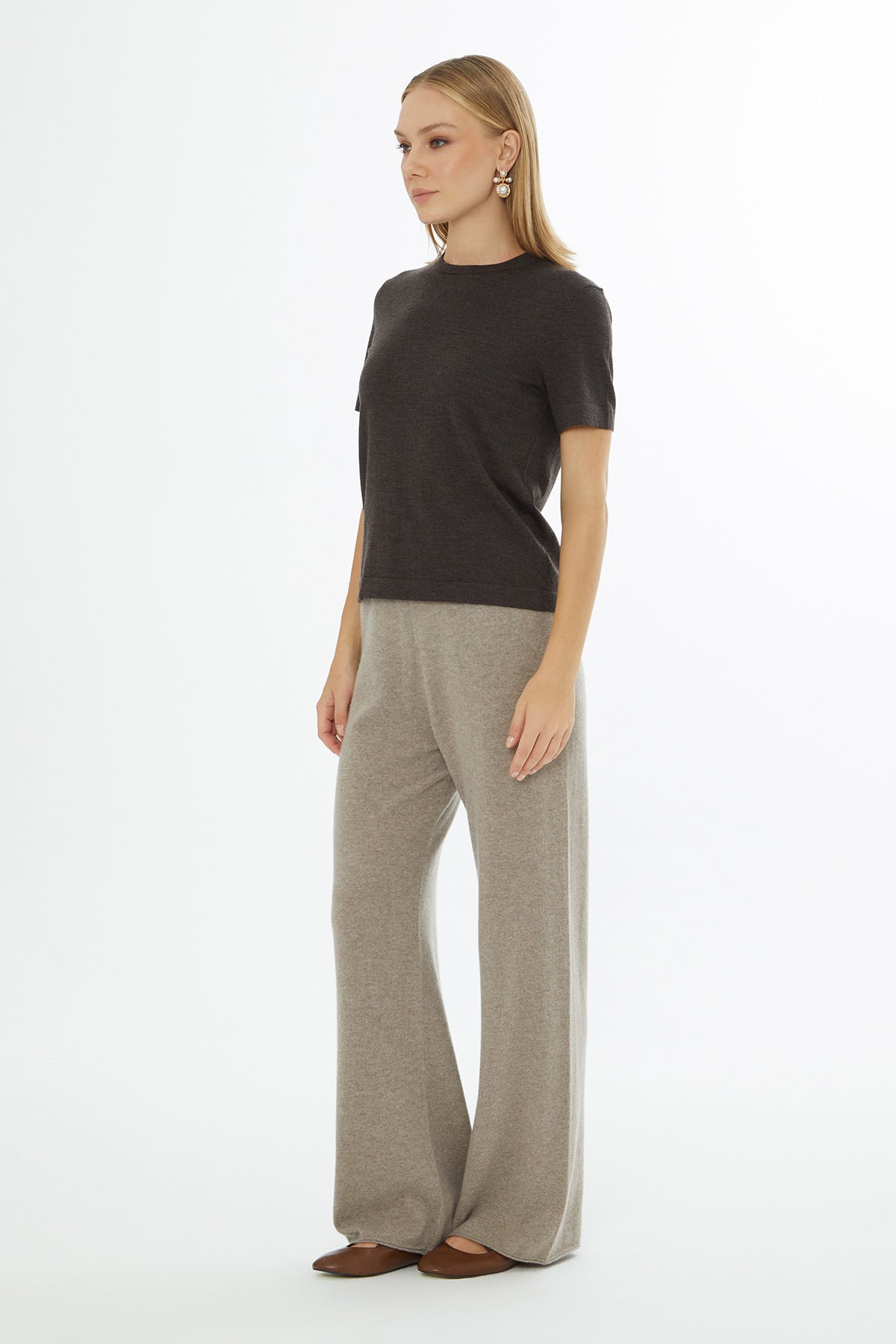 Yuvarlak Yaka Kısa Kollu Triko Bluz