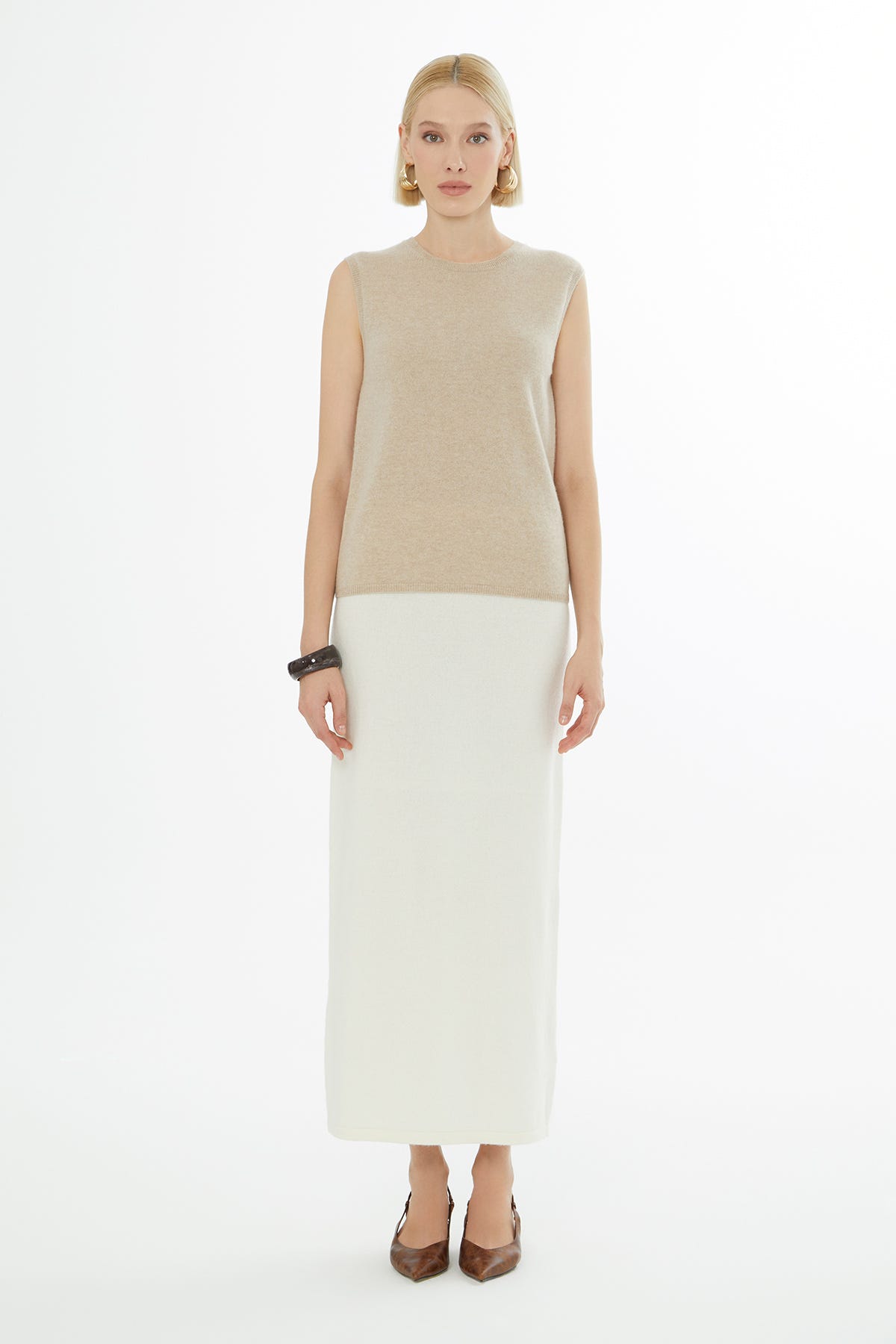 Yuvarlak Yaka Sıfır Kollu Triko