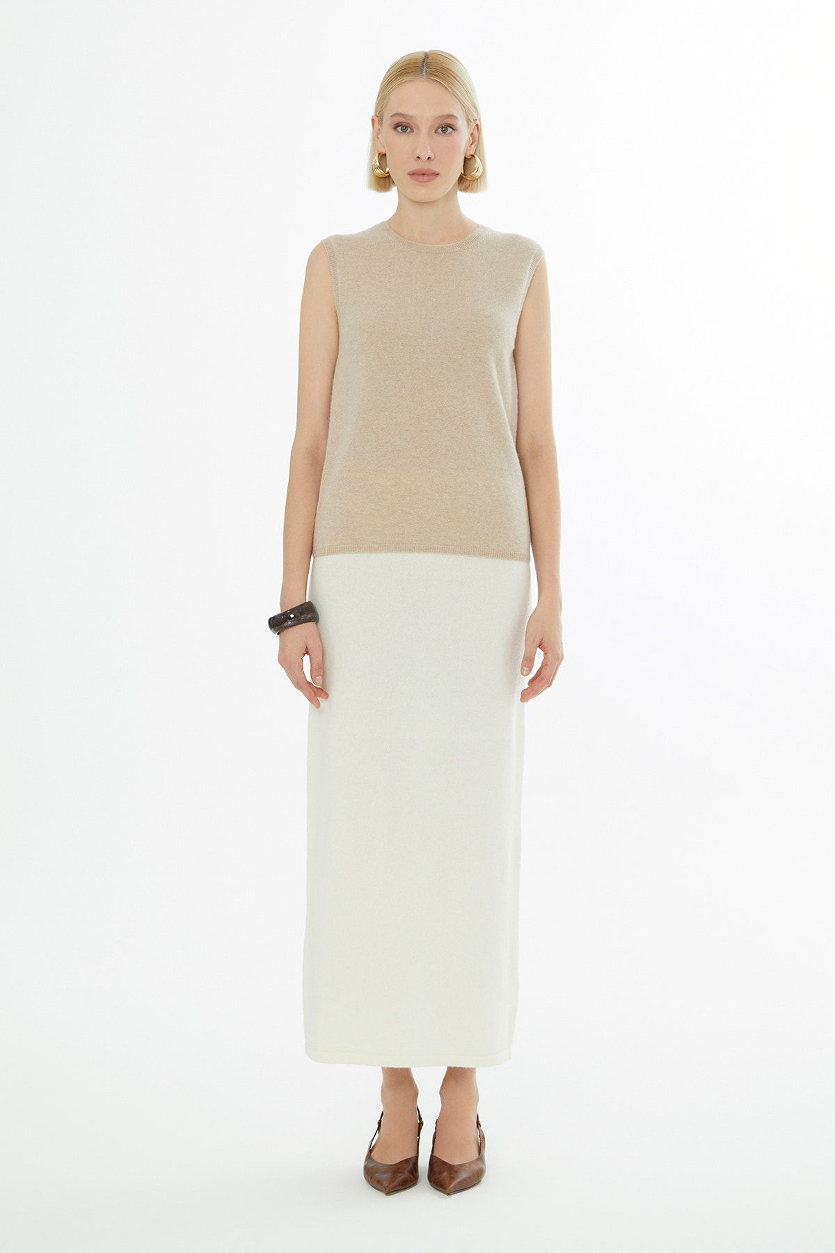 Yuvarlak Yaka Sıfır Kollu Triko