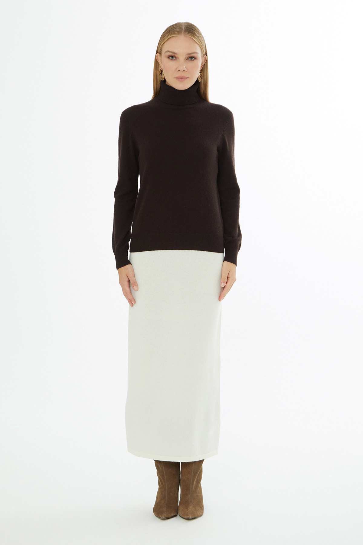 Boğazlı Uzun Kollu Triko Kazak