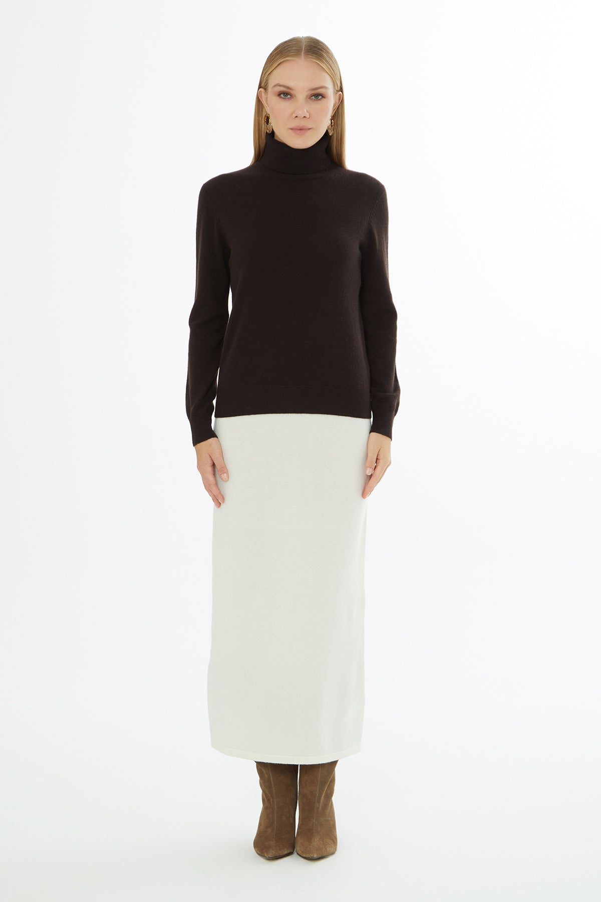 Boğazlı Uzun Kollu Triko Kazak