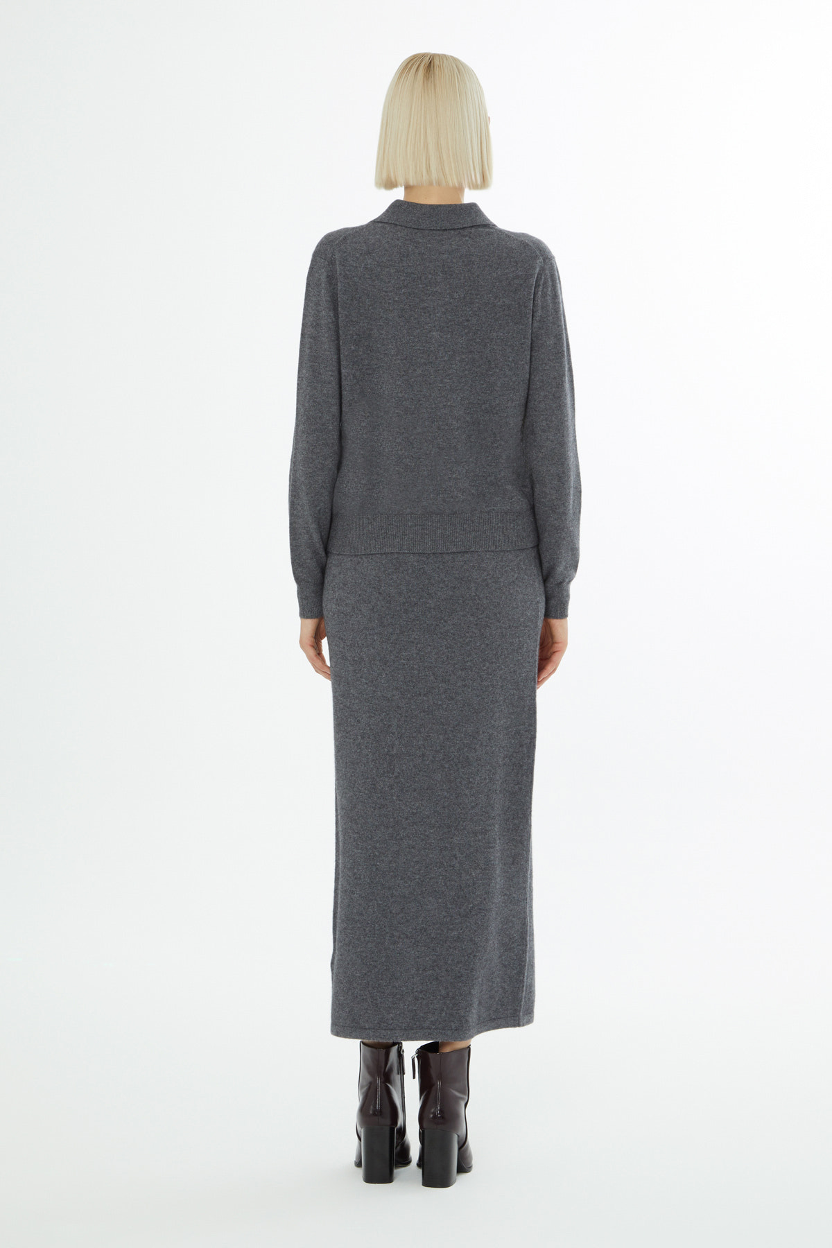 Gömlek Yakalı Düğme Kapamalı Kazak