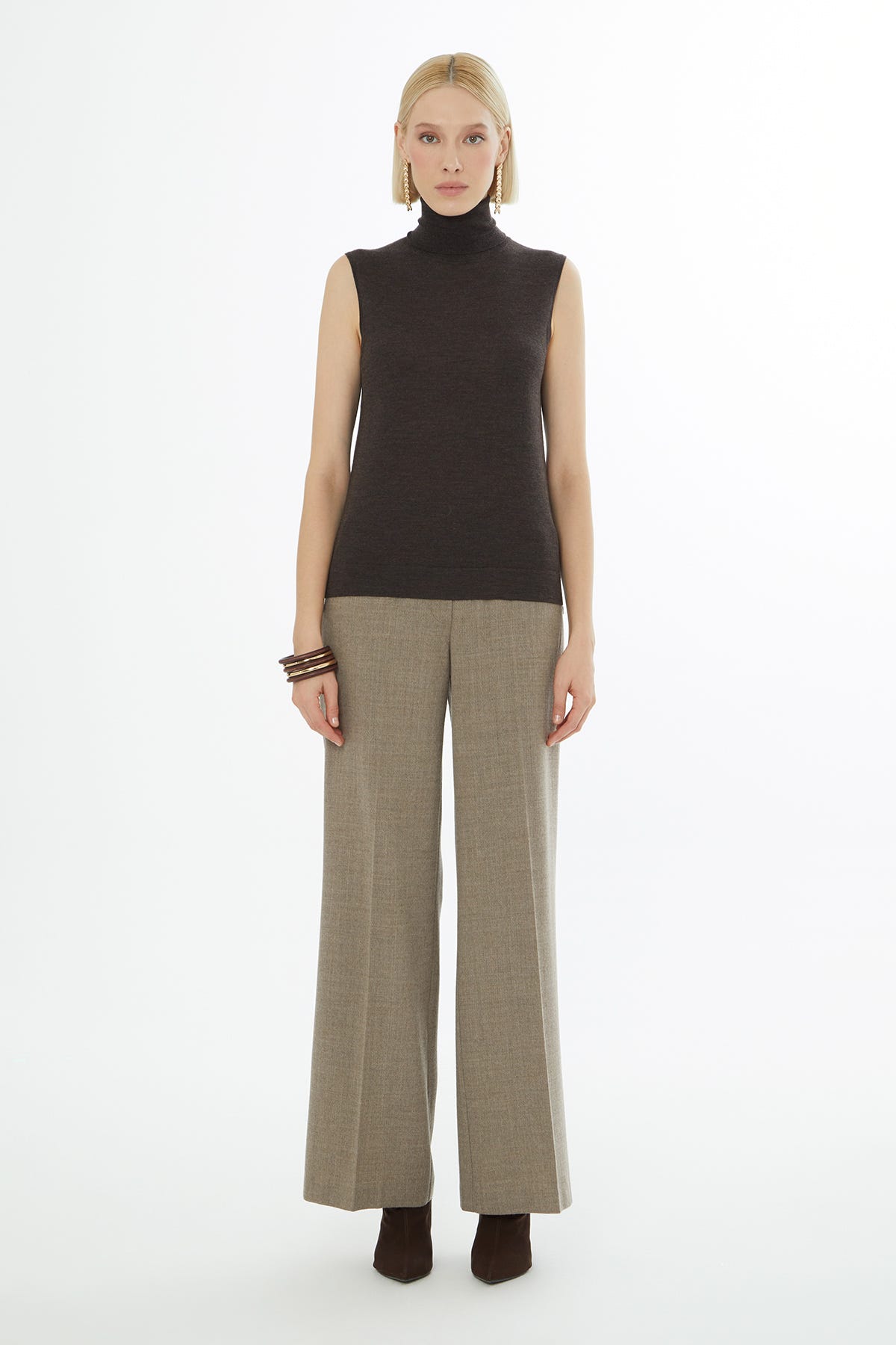 Boğazlı Yün Karışımlı Triko