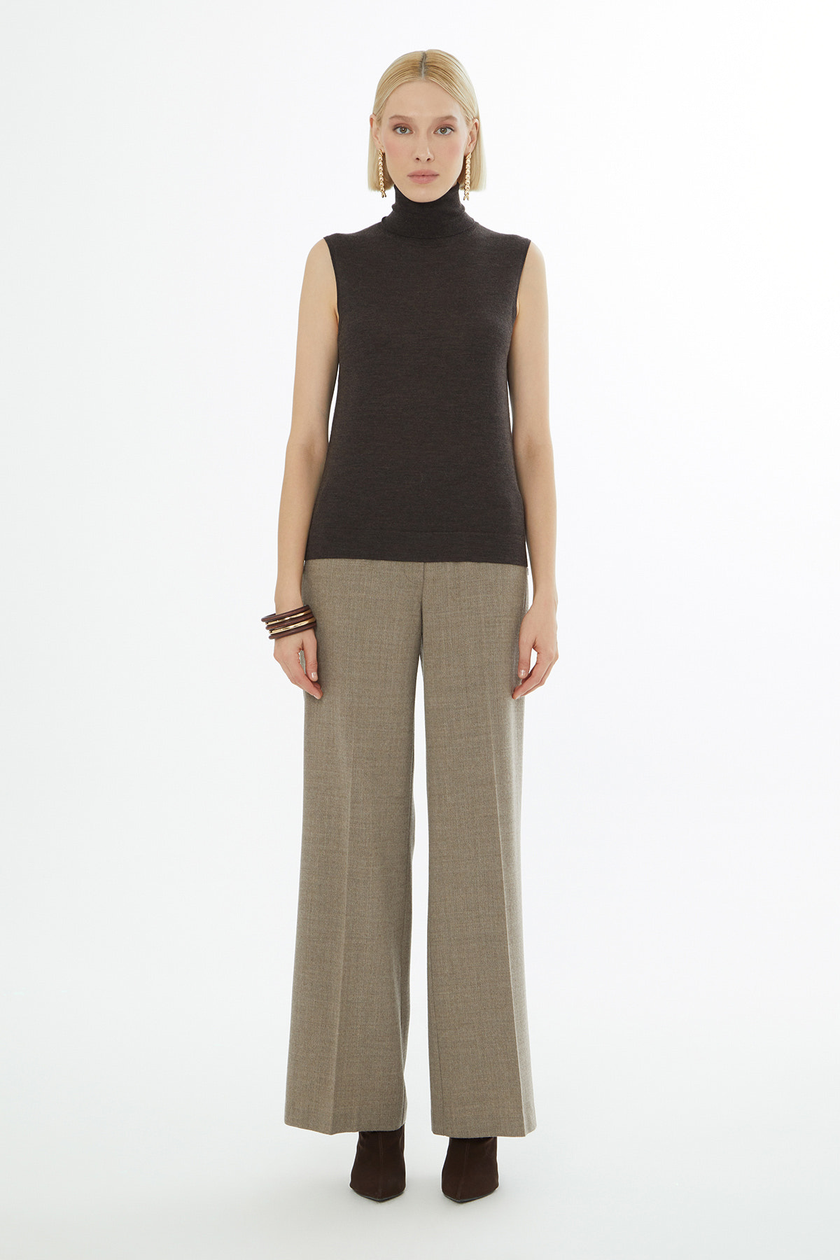 Boğazlı Yün Karışımlı Triko