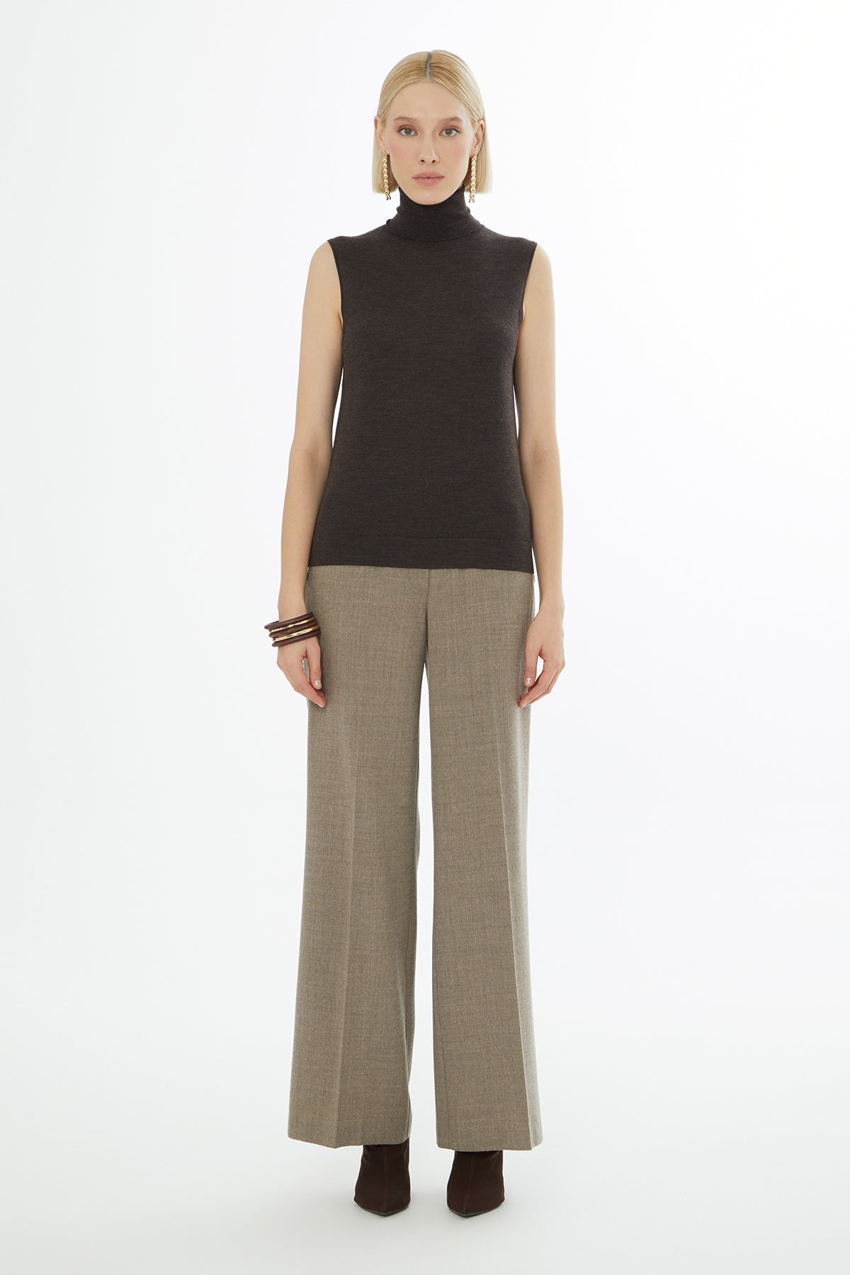 Boğazlı Yün Karışımlı Triko