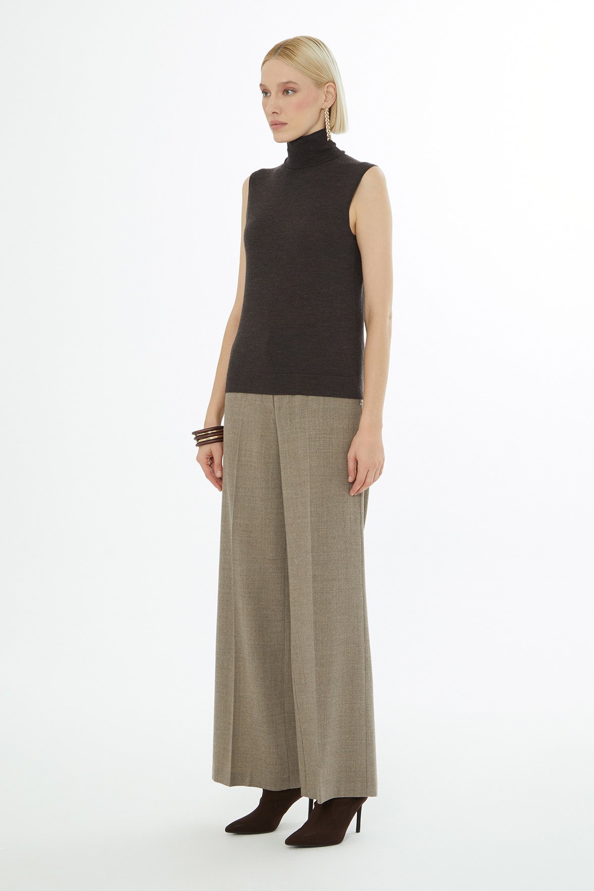 Boğazlı Yün Karışımlı Triko