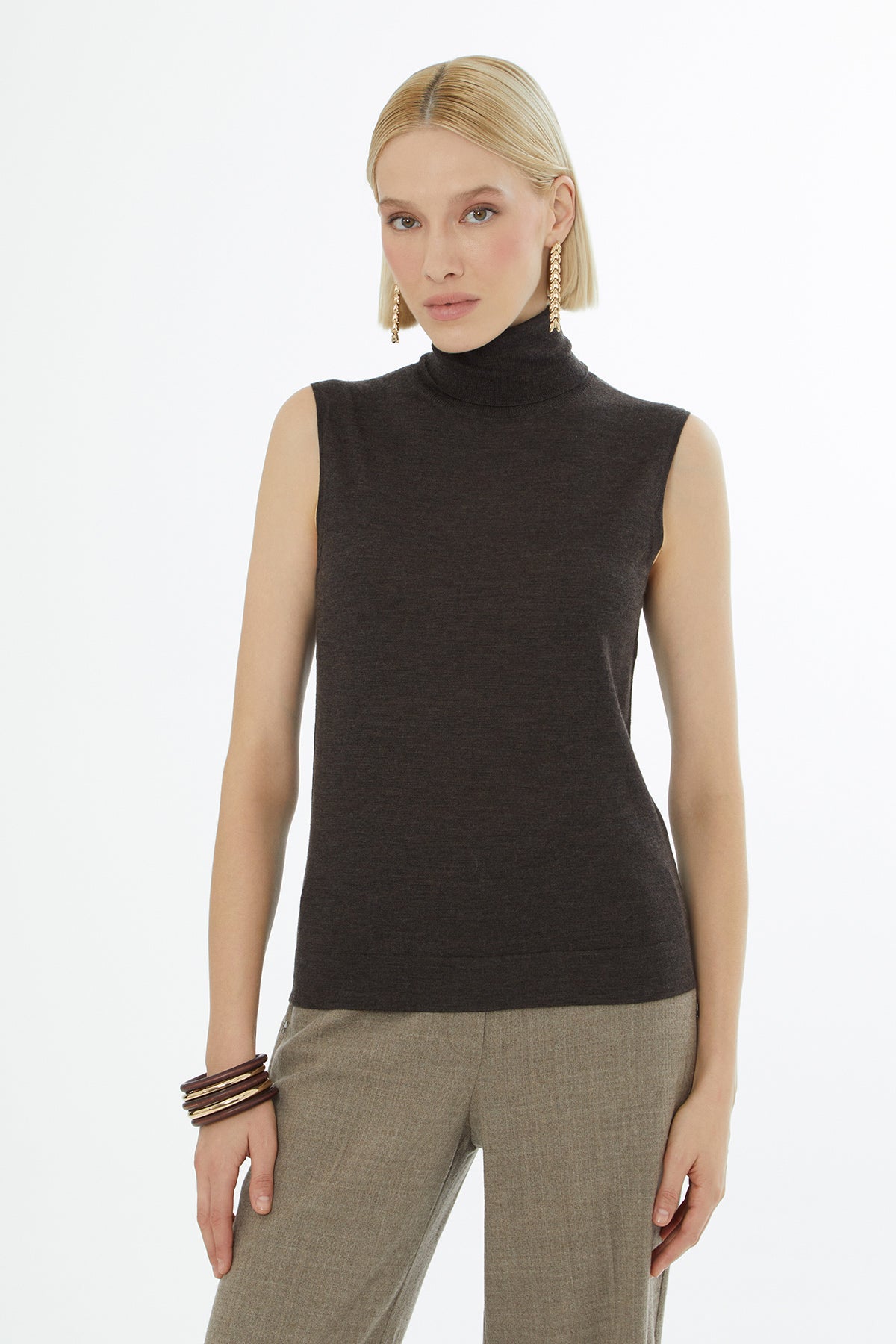 Boğazlı Yün Karışımlı Triko