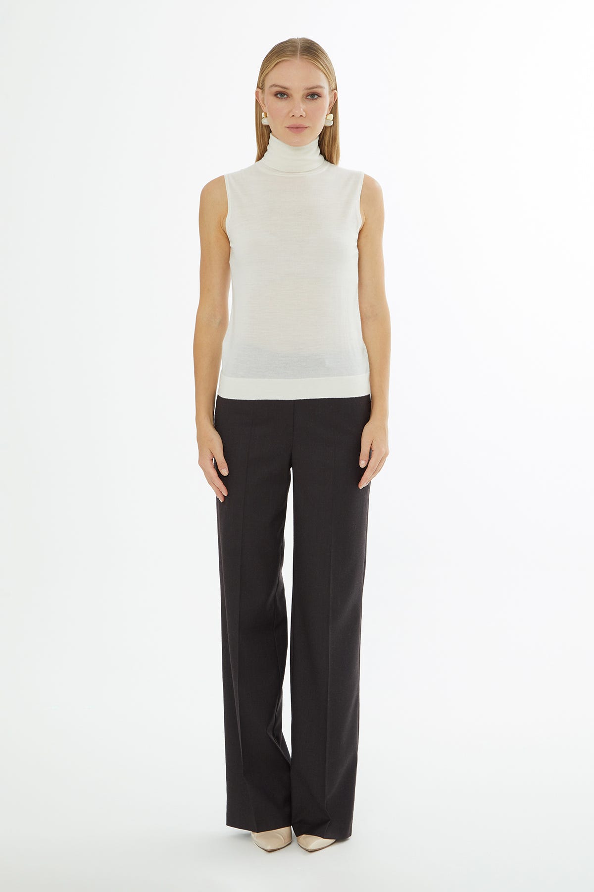 Boğazlı Yün Karışımlı Kazak