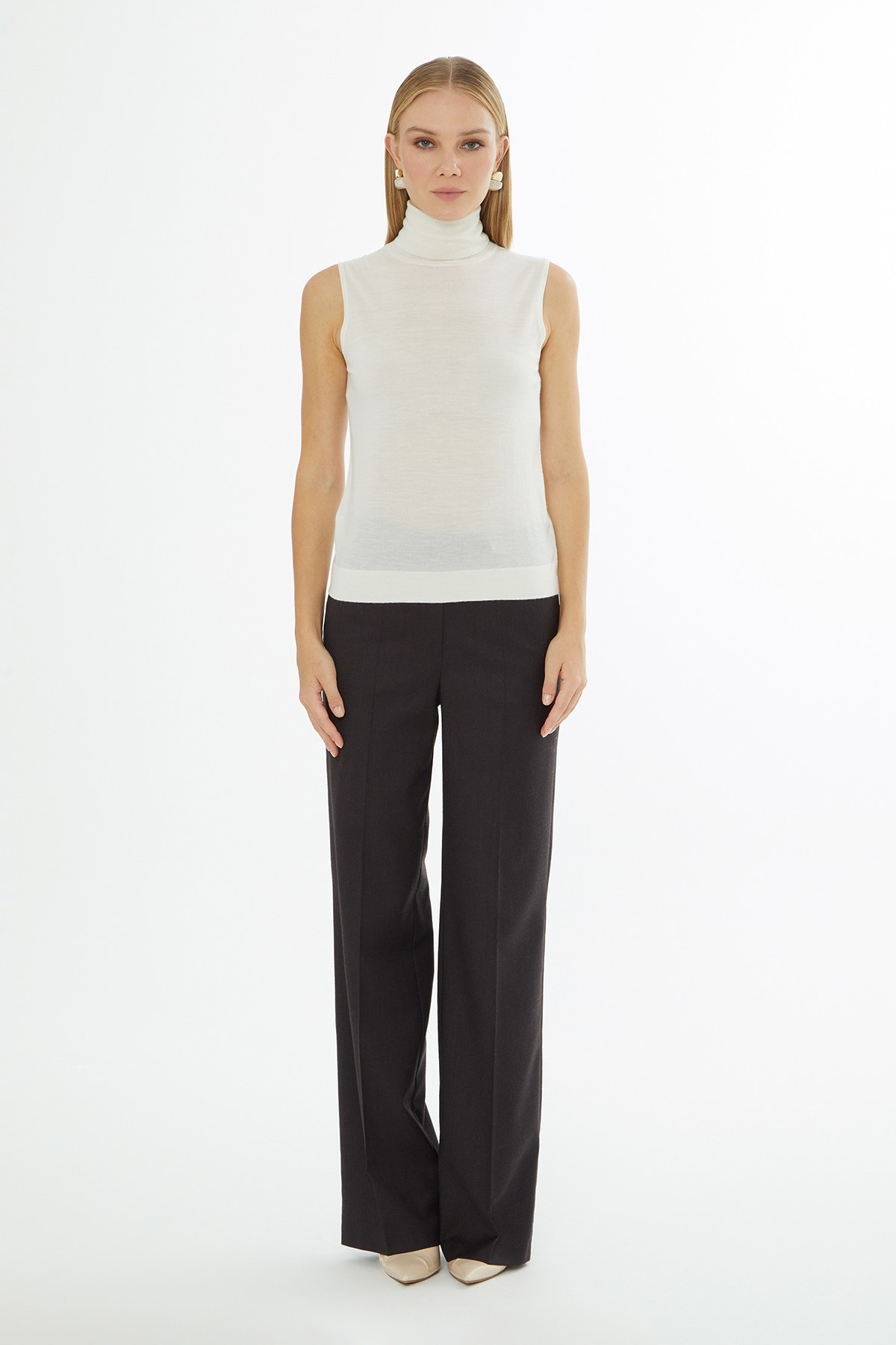 Boğazlı Yün Karışımlı Kazak