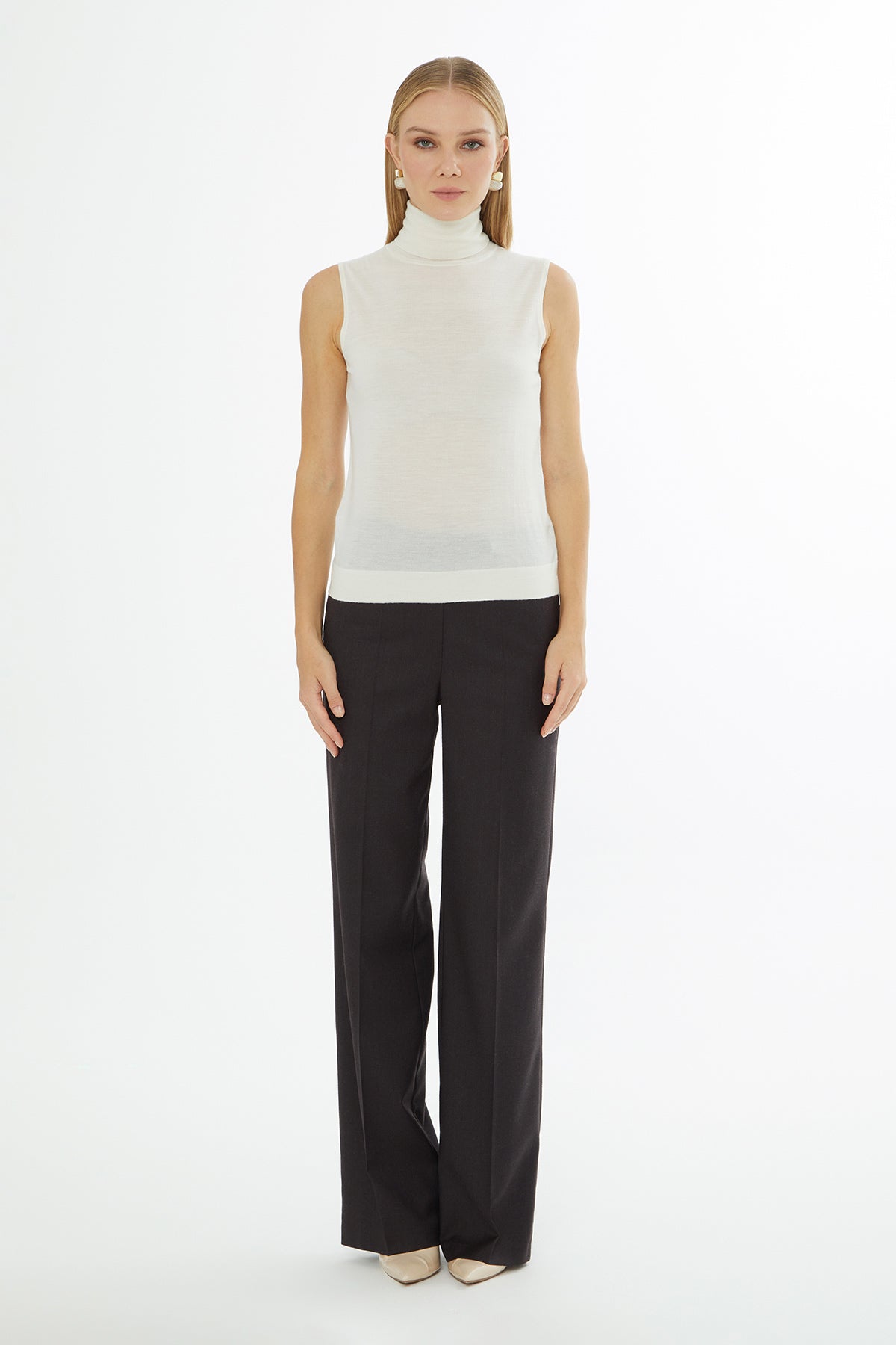 Boğazlı Yün Karışımlı Kazak