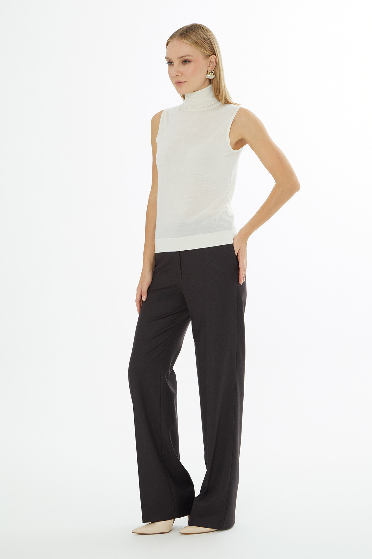 Boğazlı Yün Karışımlı Kazak