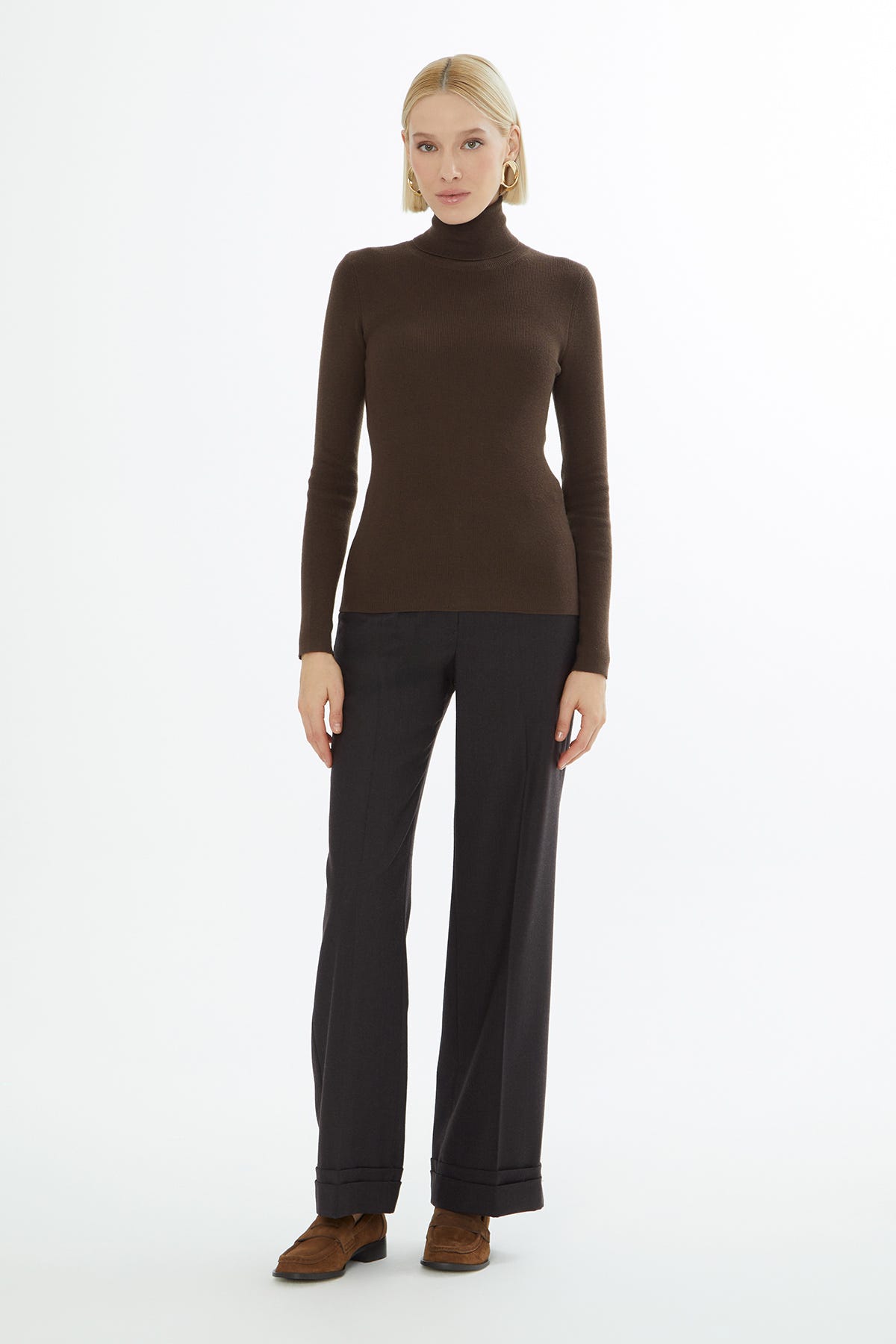 Boğazlı Kadın Triko Kazak