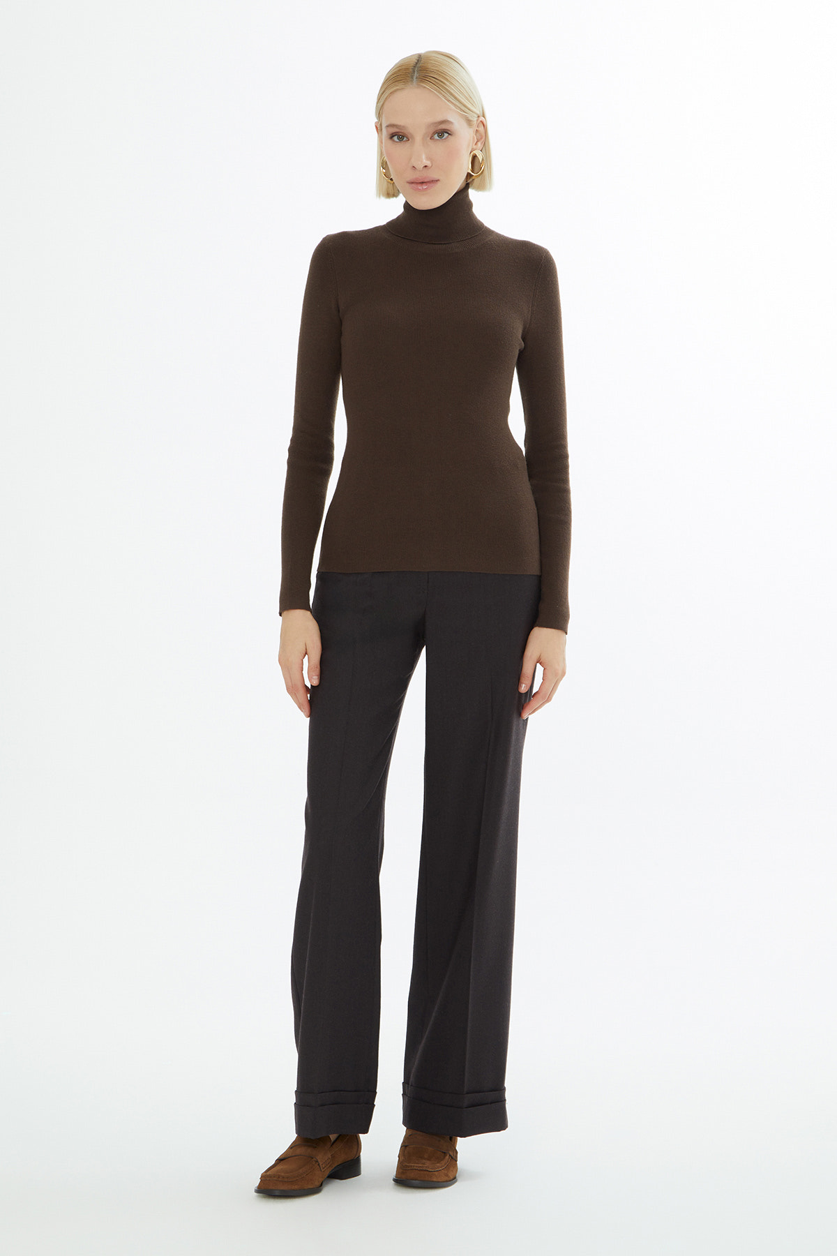 Boğazlı Kadın Triko Kazak