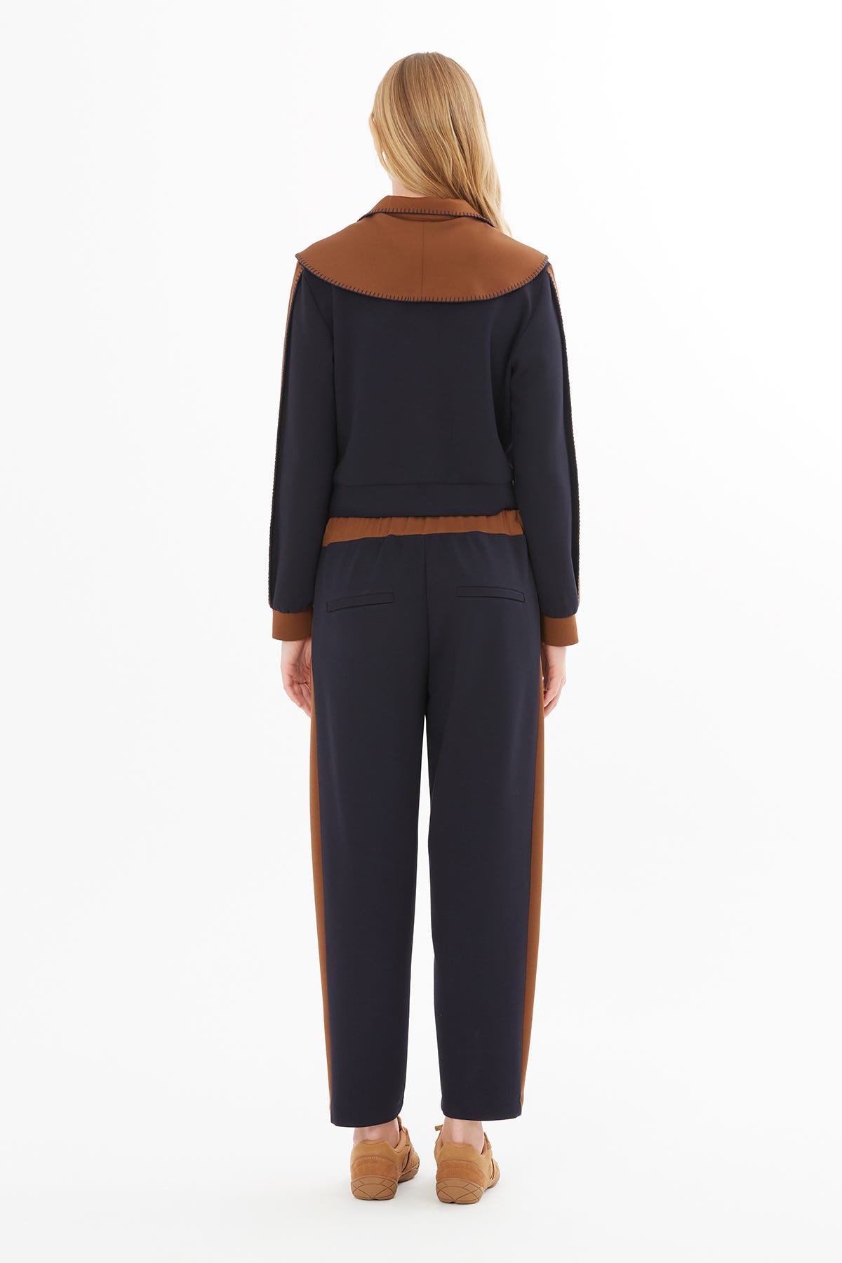 Çoban Dikişli Garnili Uzun Kollu Ceket