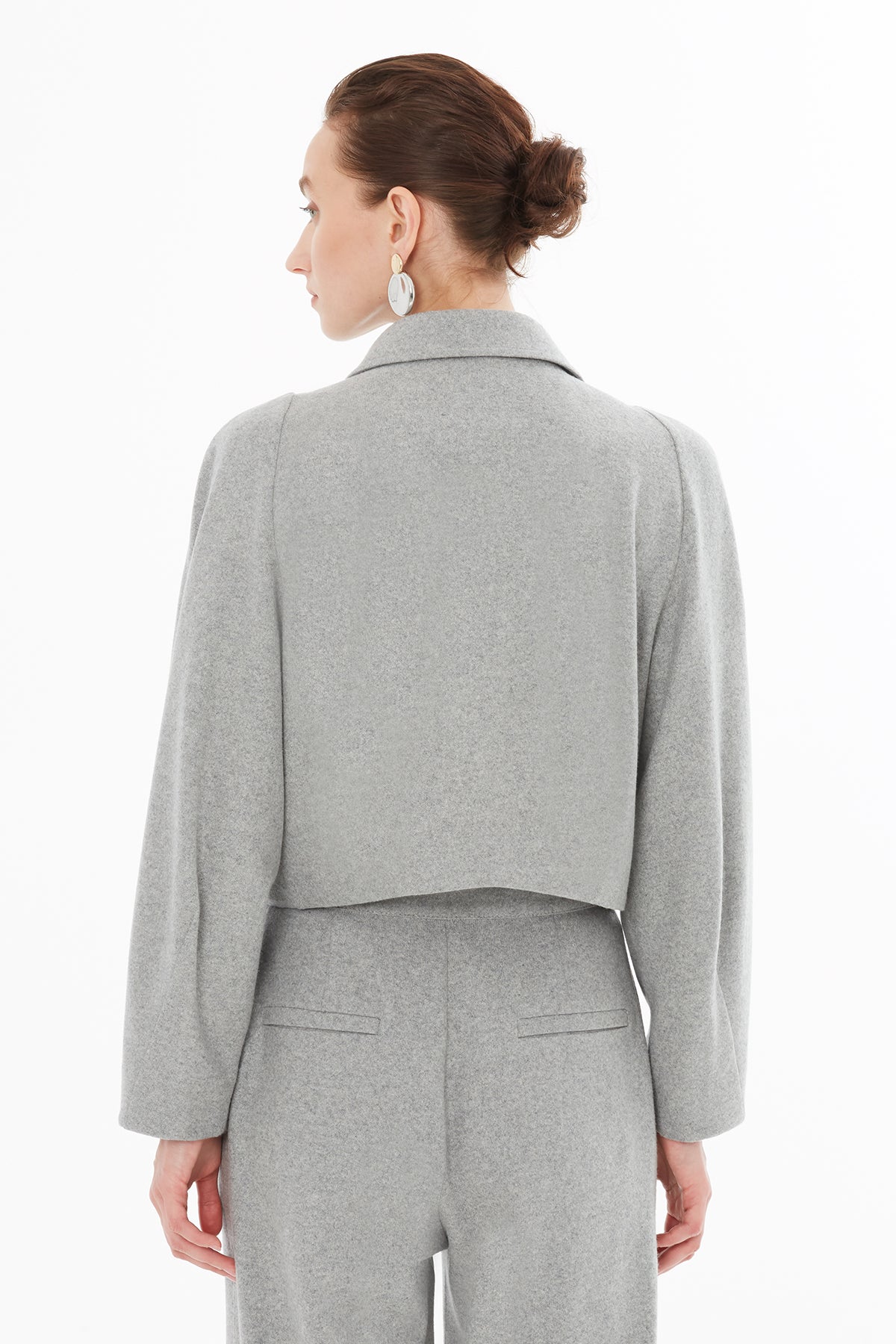 Bebe Yakalı Önden Fermuar Kapamalı Ceket