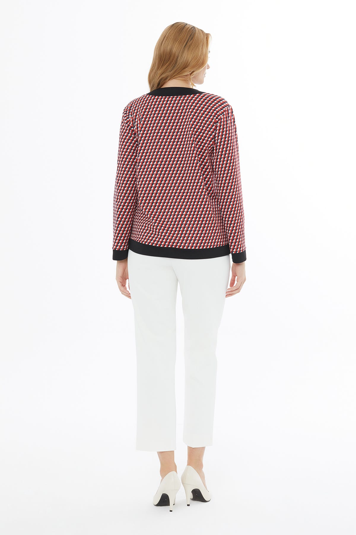 V Yakalı Süs Cepli Ceket