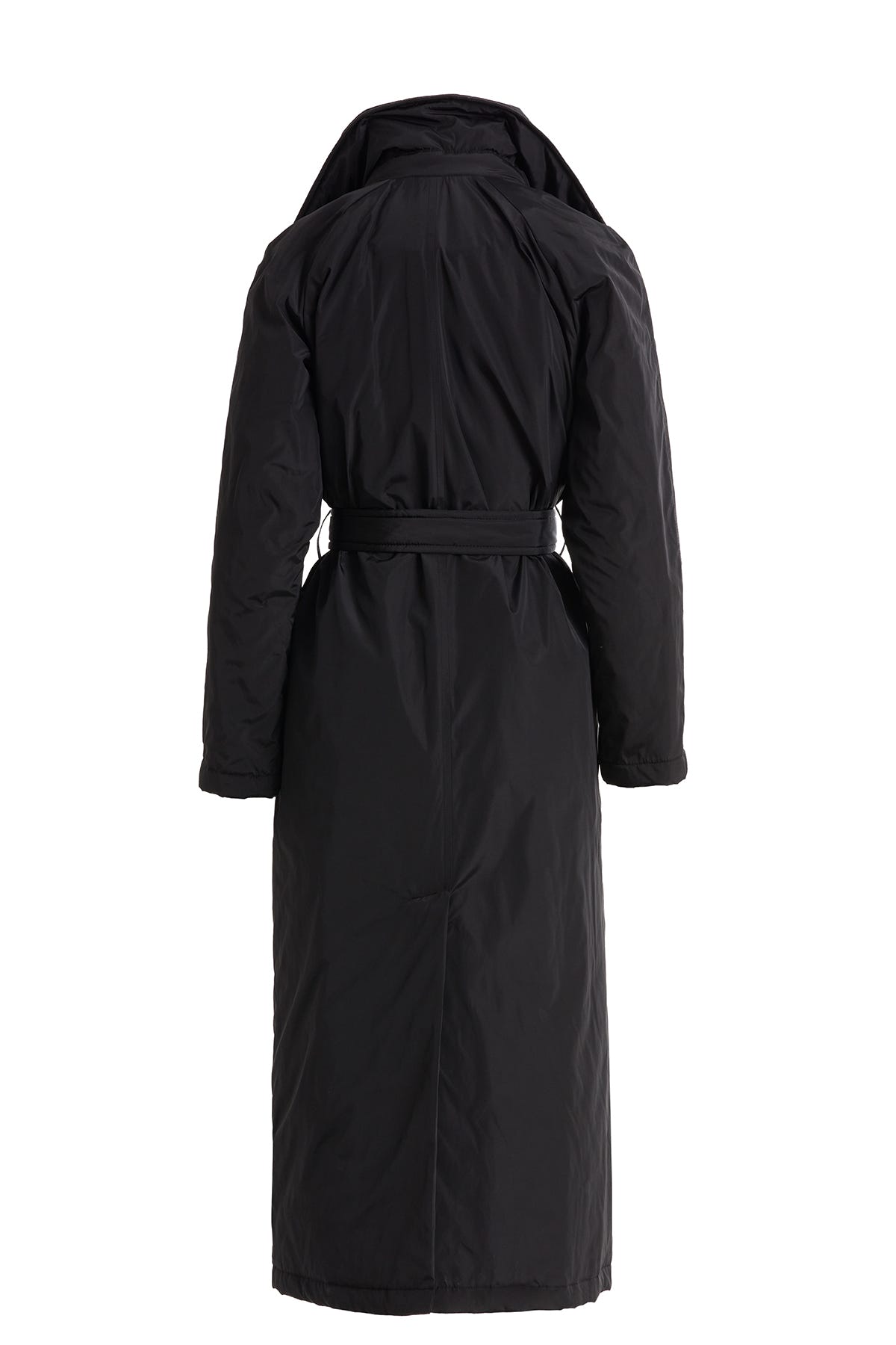 Seyyar Kumaşlı Uzun Kapitone Siyah Mont
