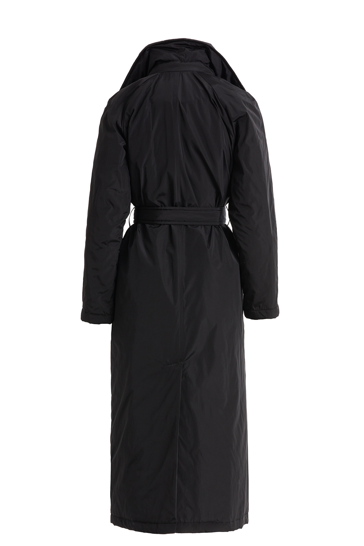 Seyyar Kumaşlı Uzun Kapitone Siyah Mont