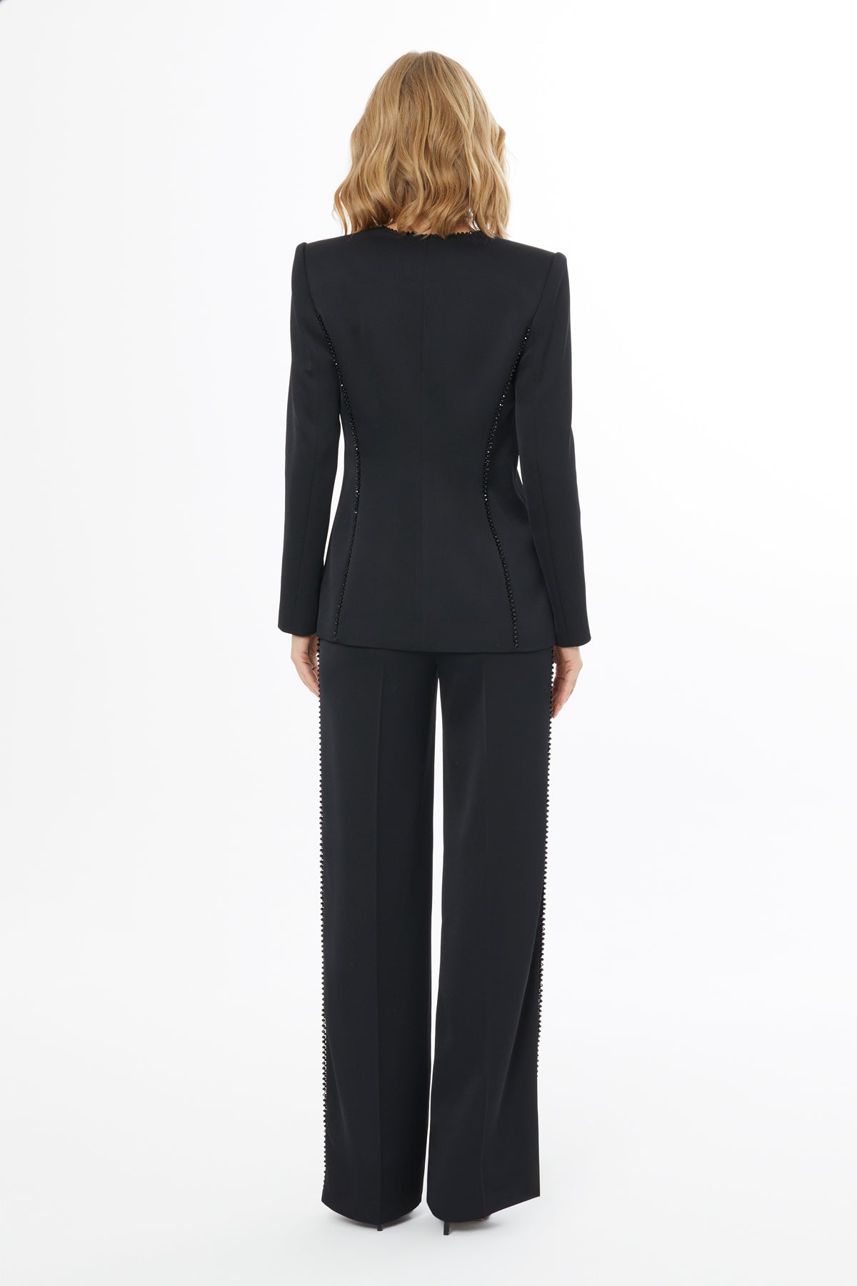 Vatkalı Şerit Aksesuarlı Kadın Ceket