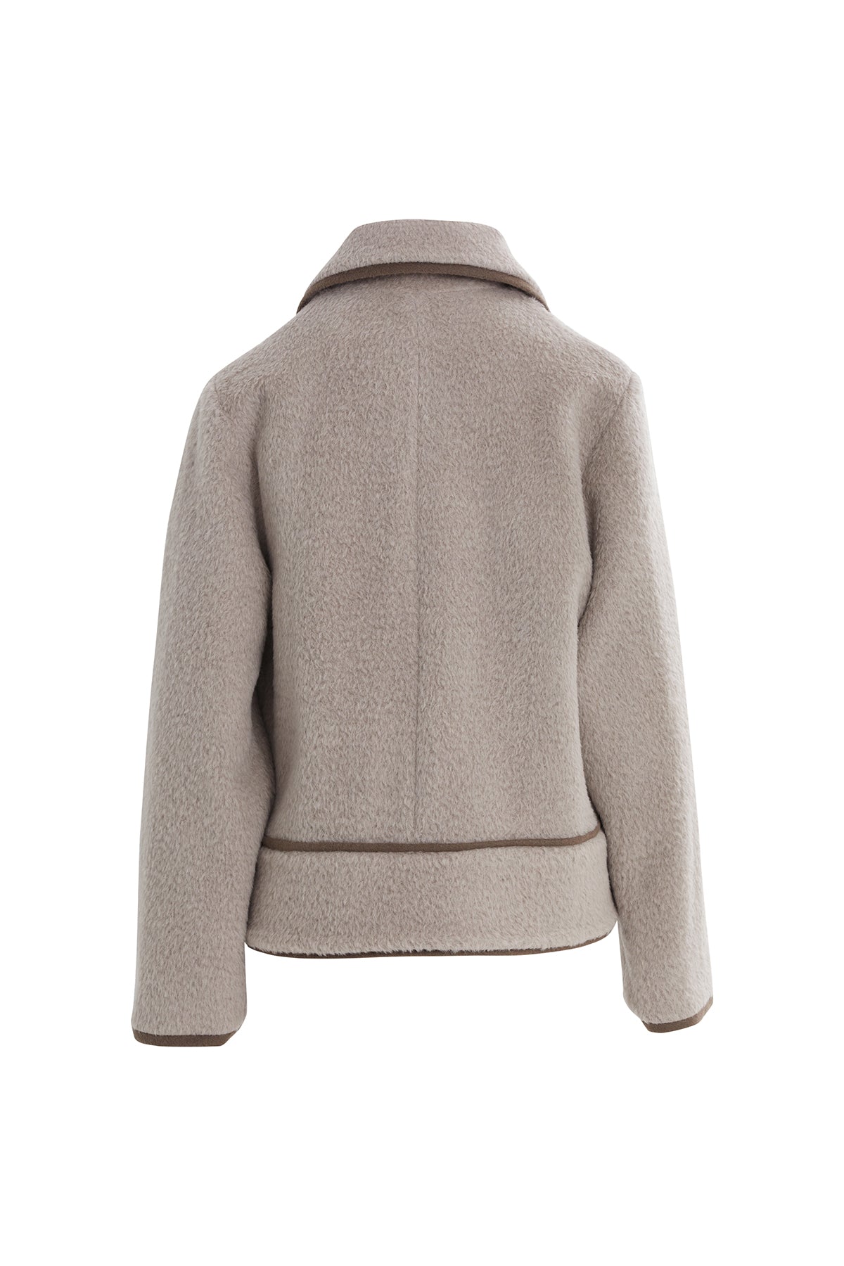 Biye Detaylı Gömlek Yaka Yün Ceket