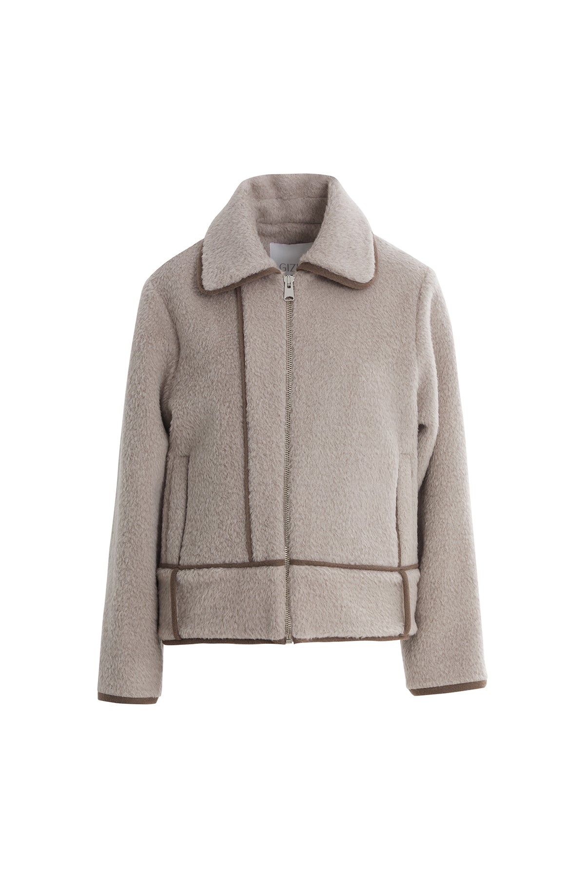 Biye Detaylı Gömlek Yaka Ceket