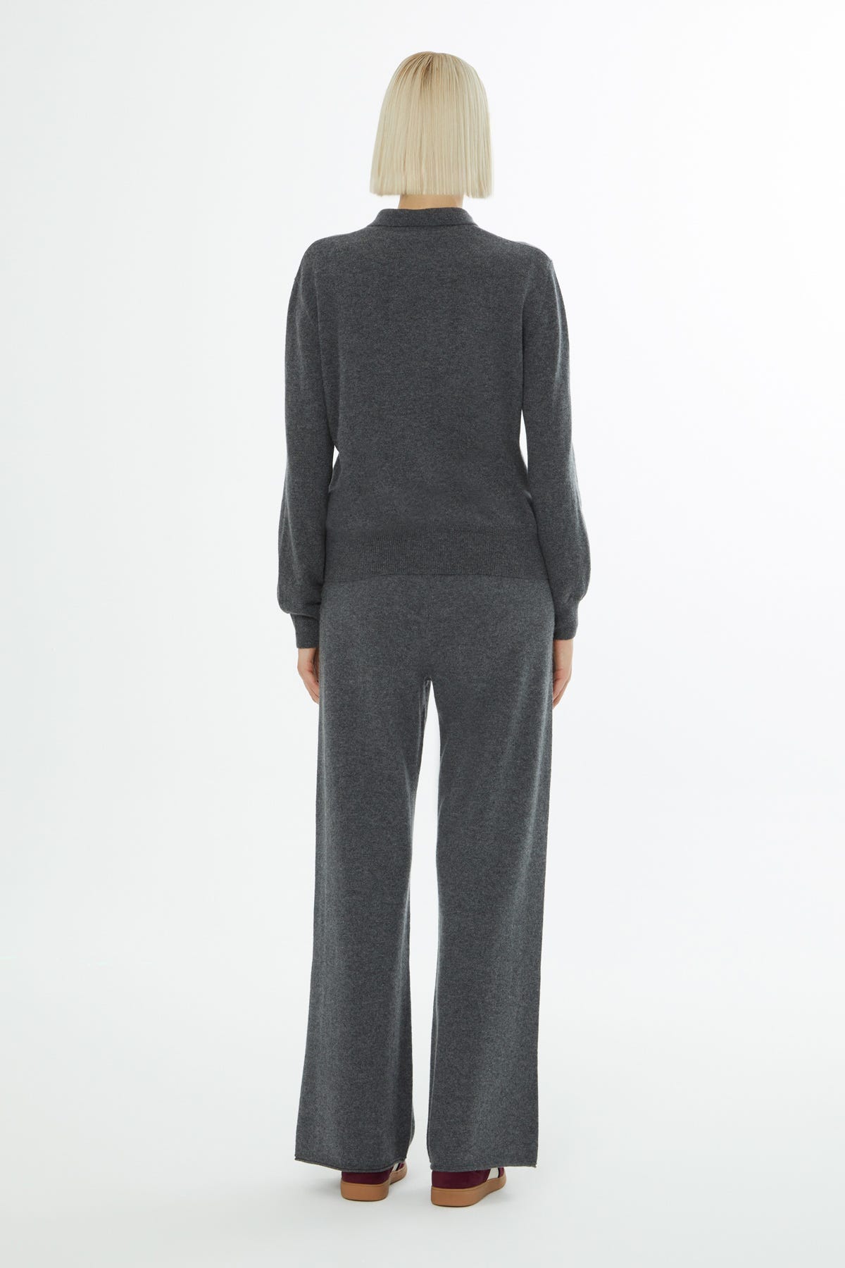 Gömlek Yaka Fermuar Kapamalı Uzun Kollu Hırka