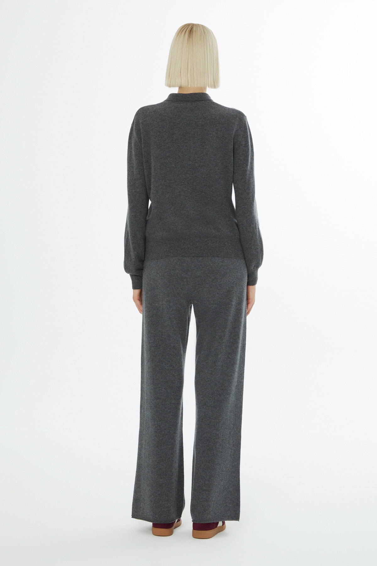 Gömlek Yaka Fermuar Kapamalı Uzun Kollu Hırka