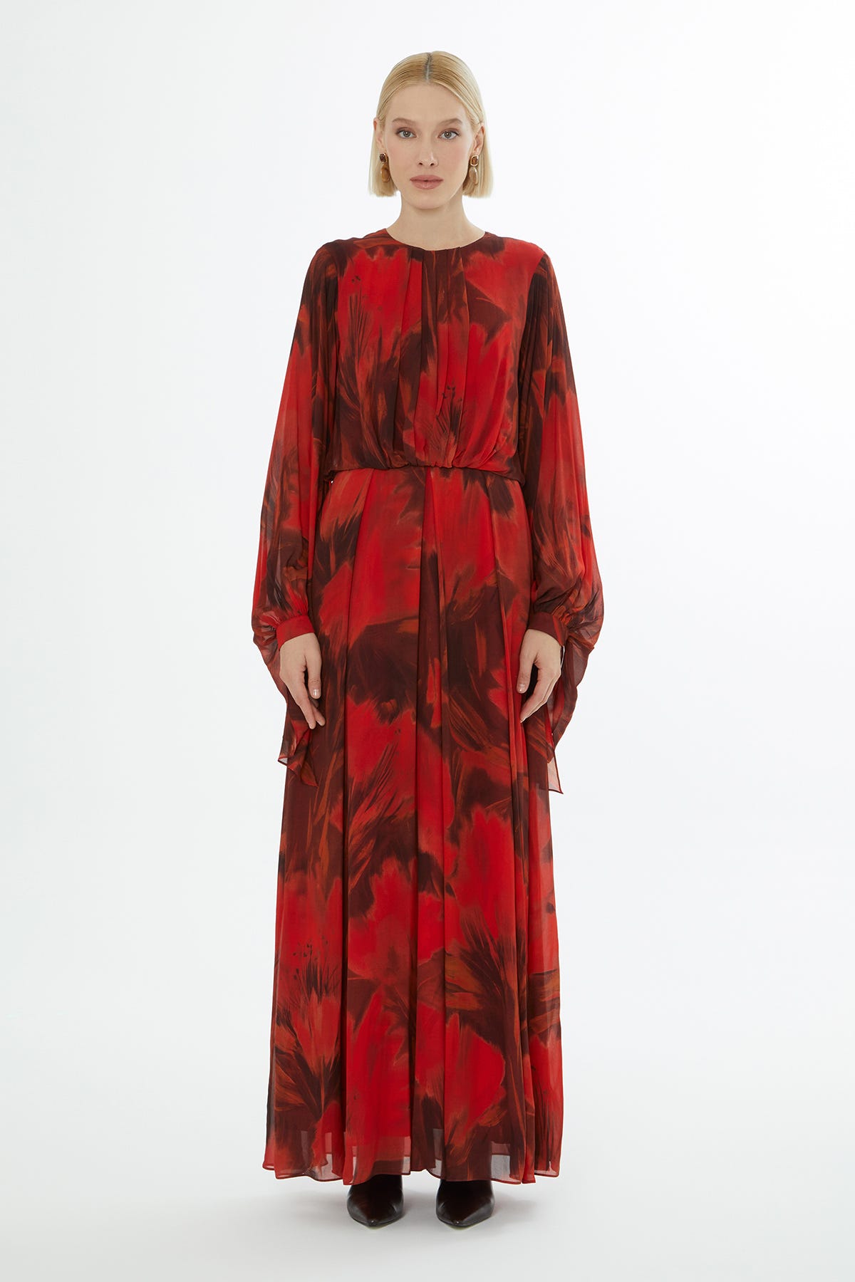 Yuvarlak Yaka Fermuar Kapamalı Uzun Kol Elise