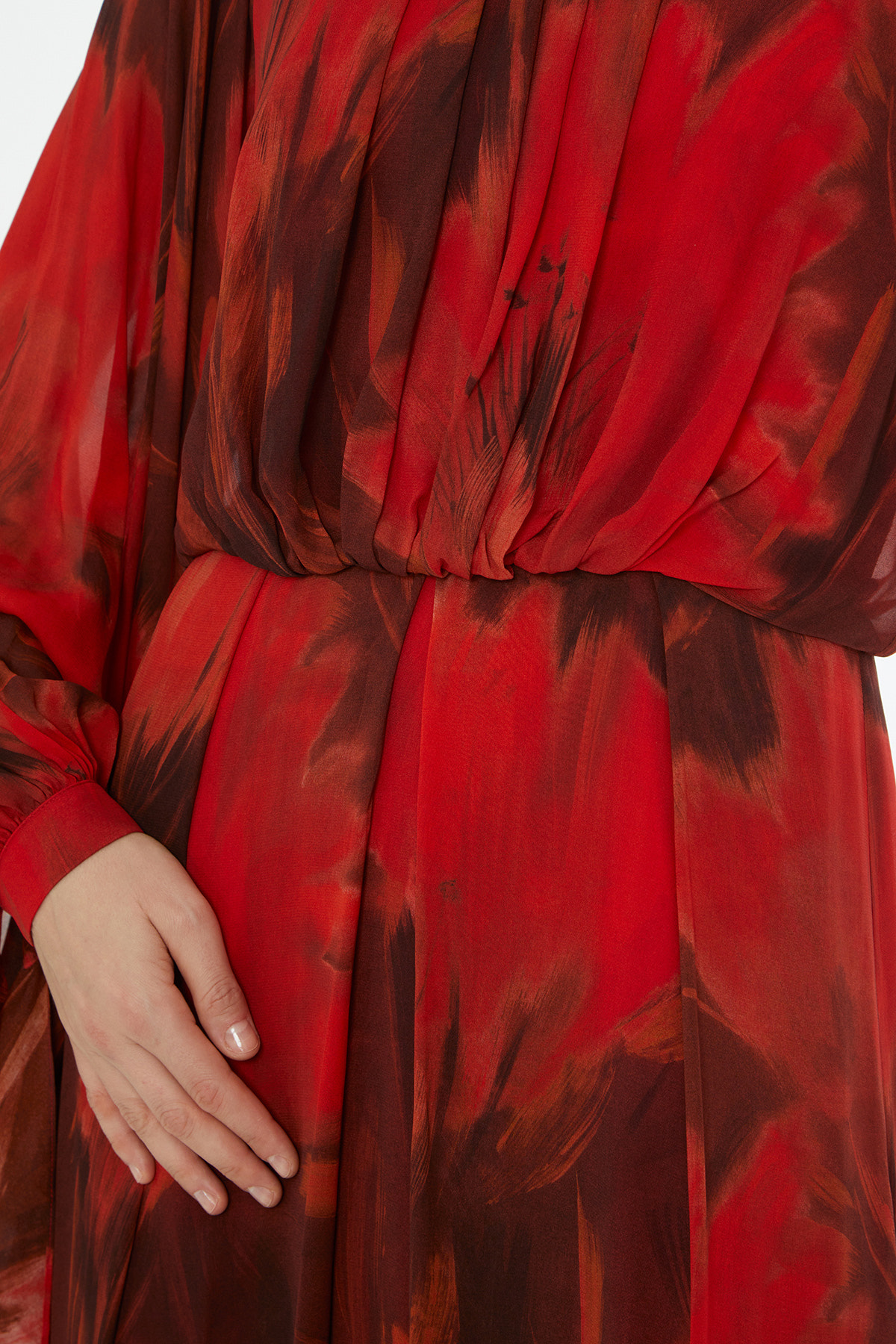 Yuvarlak Yaka Fermuar Kapamalı Uzun Kol Elise