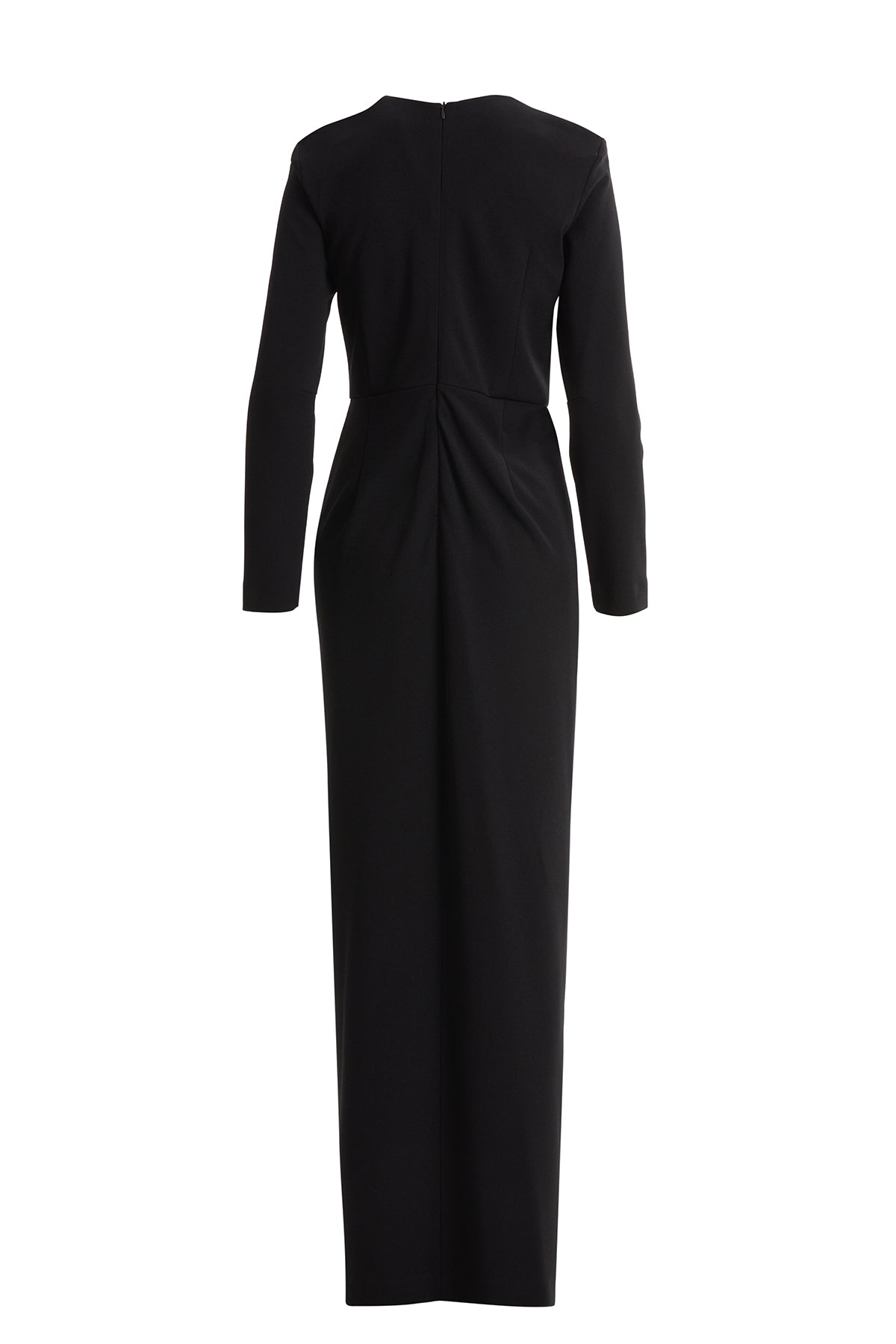 Vatkalı Dikme Aksesuarlı Siyah Elbise