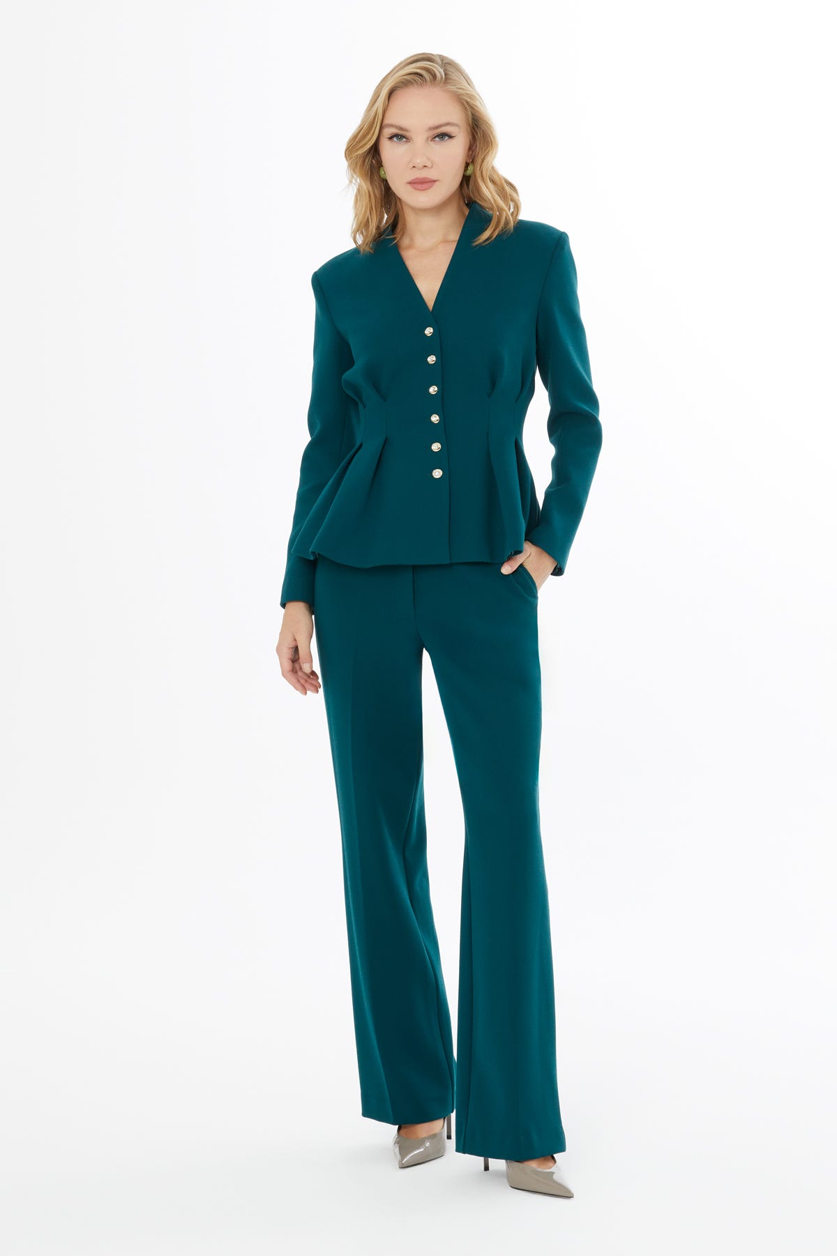 Mono Kapama Cepli Ceket Ve Havuç Pantolon