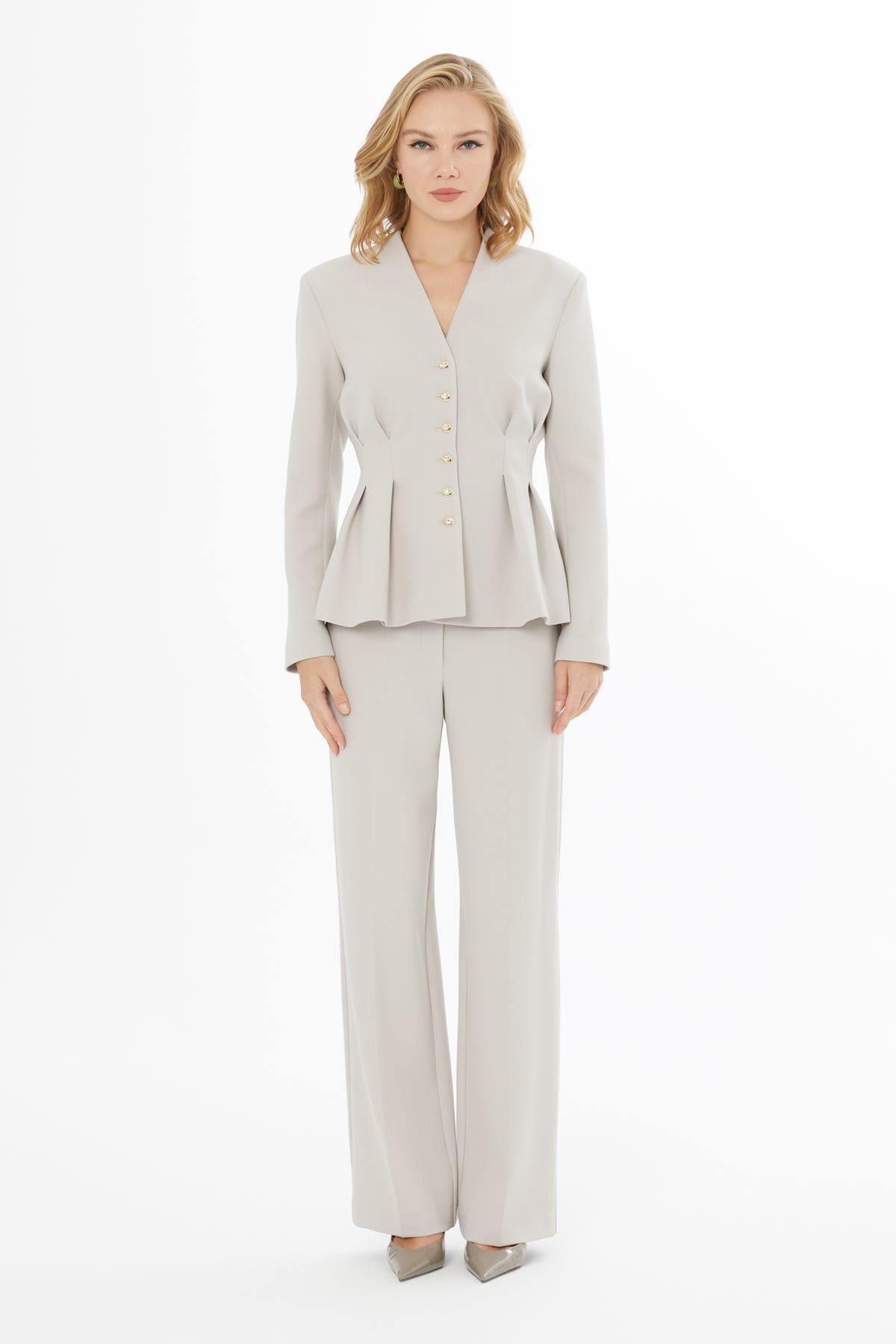 Mono Kapama Cepli Ceket Ve Havuç Pantolon