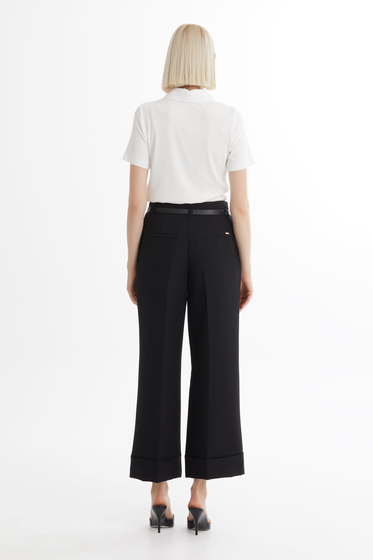 Double Paça Kemerli Pantolon