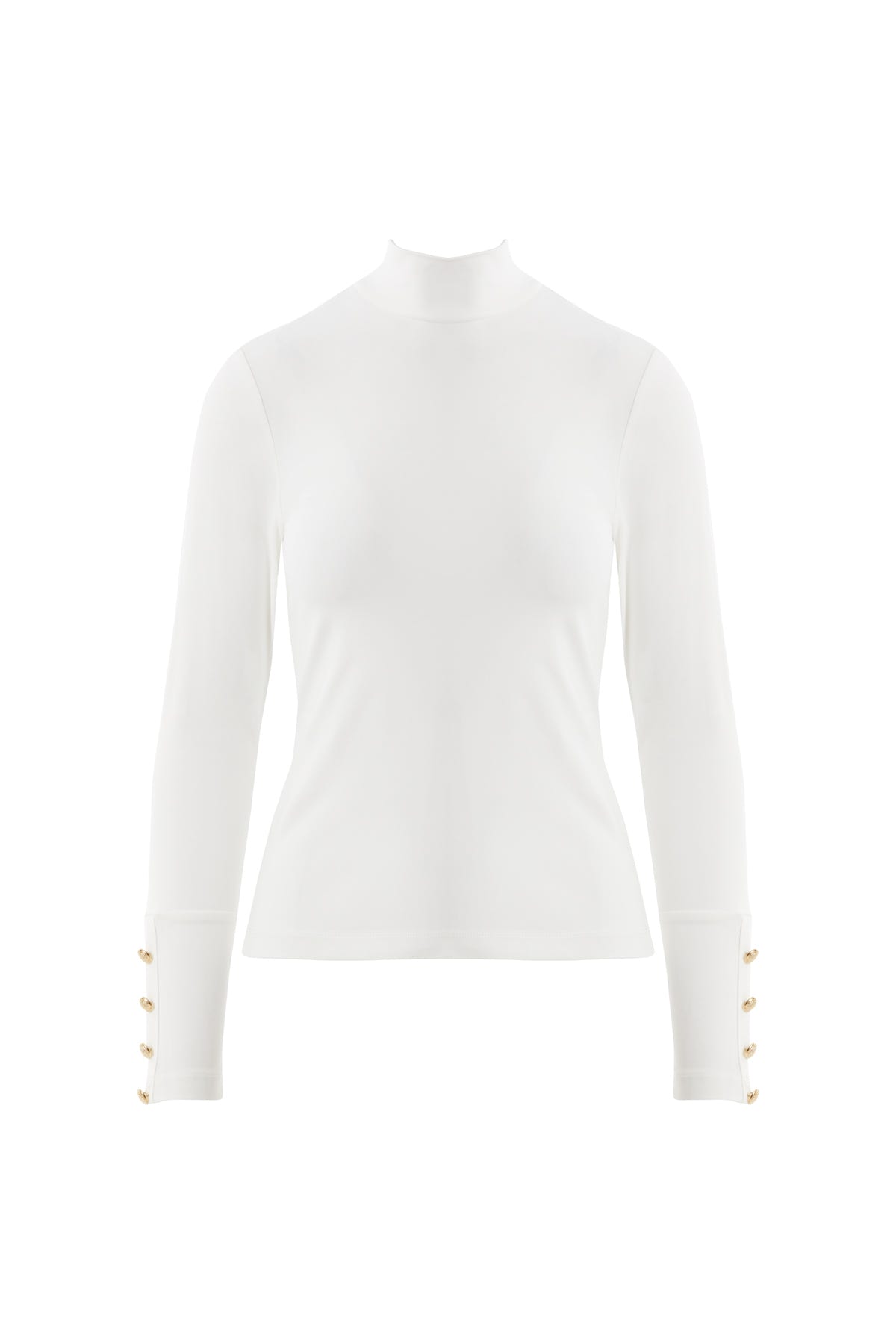 Kol Düğmeli Boğazlı Ekru Kazak