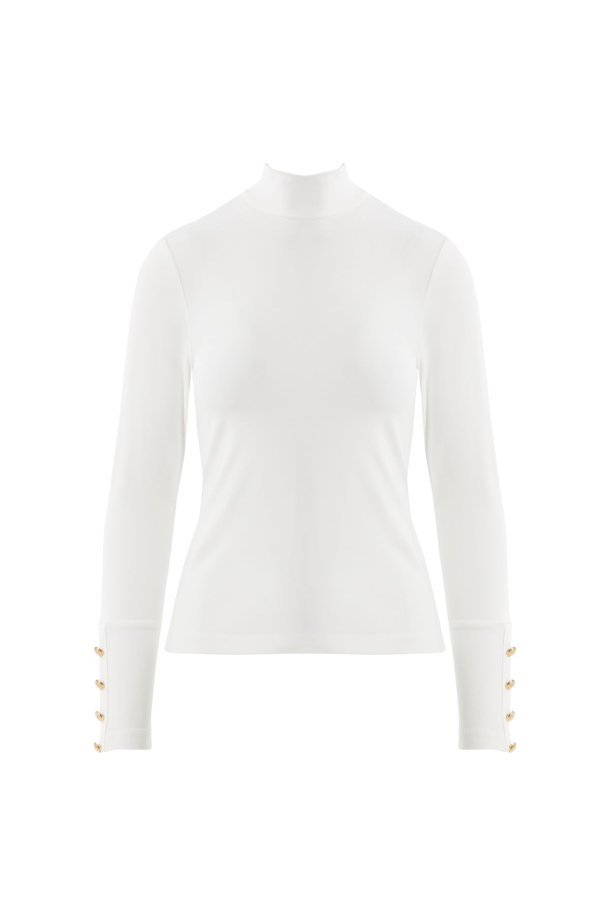 Kol Düğmeli Boğazlı Ekru Kazak