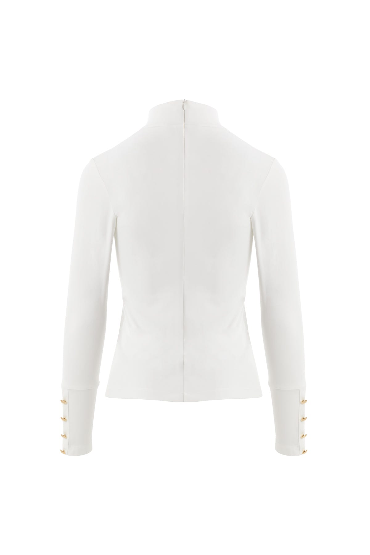 Kol Düğmeli Boğazlı Ekru Kazak