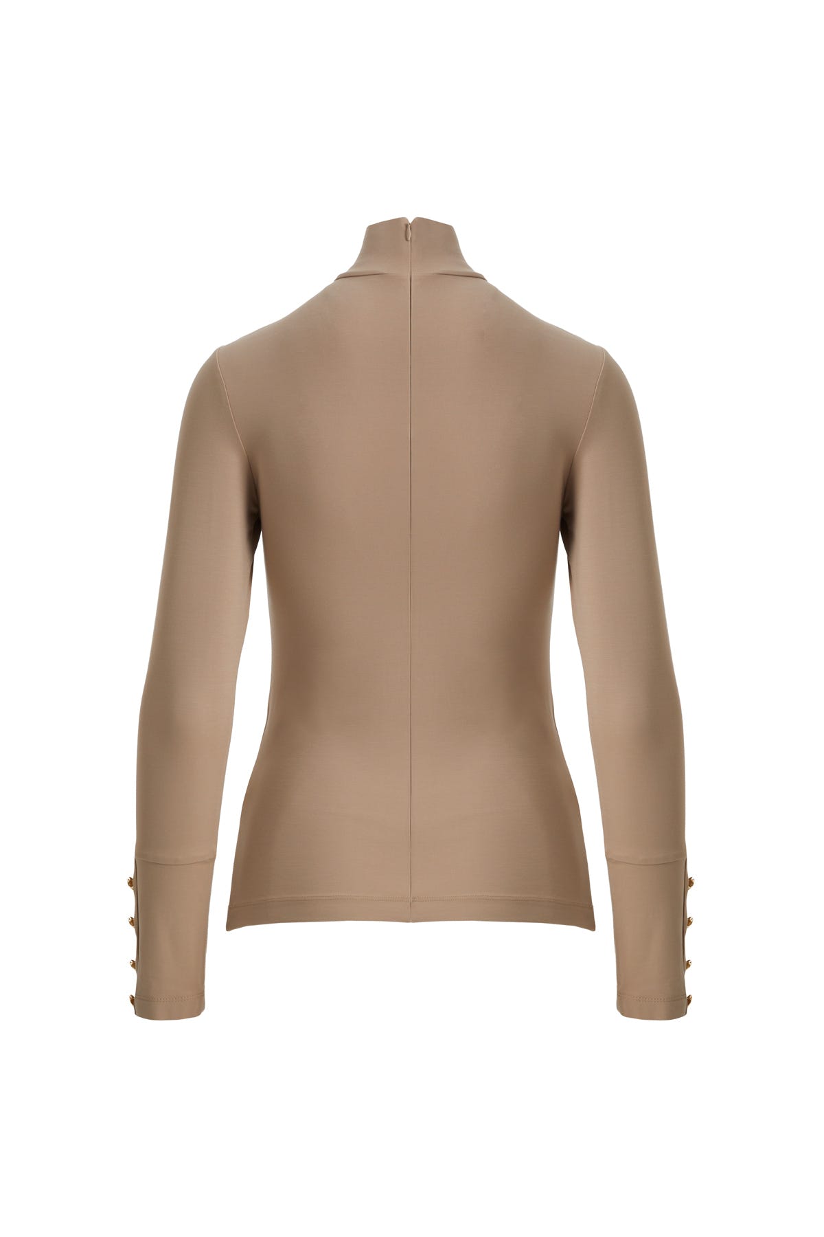 Kol Düğmeli Boğazlı Bej Kazak