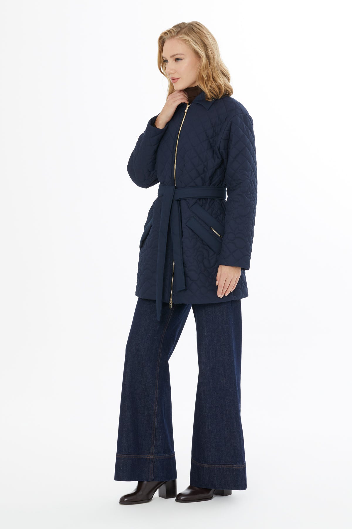 Gömlek Yaka Cepli Fermuar Kapamalı Mont