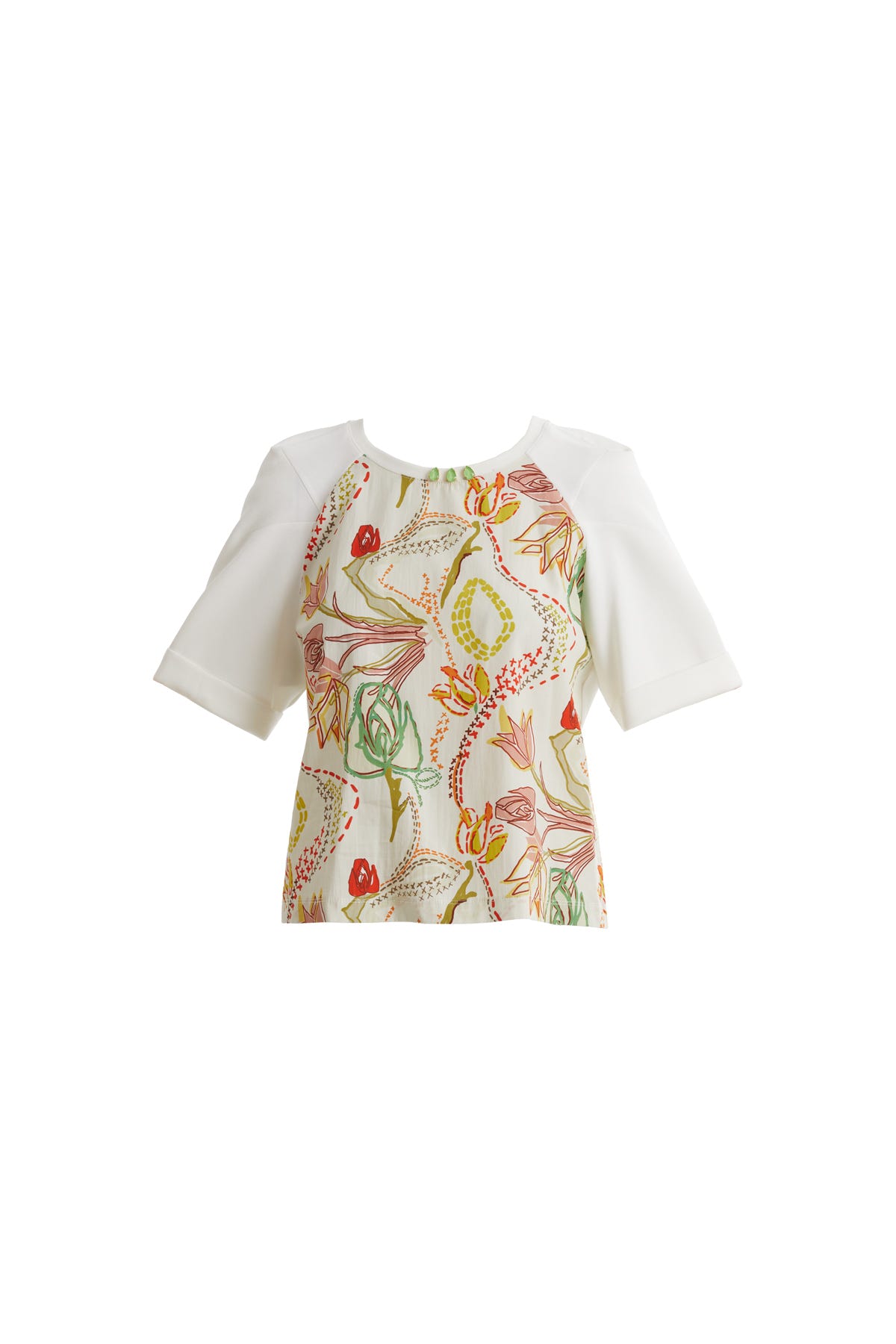 Renkli Desenli Kısa Kollu T-shirt