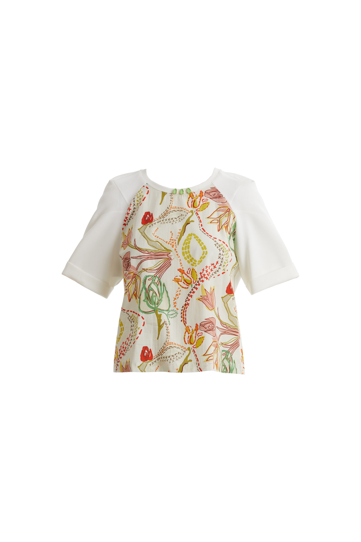 Renkli Desenli Kısa Kollu T-shirt