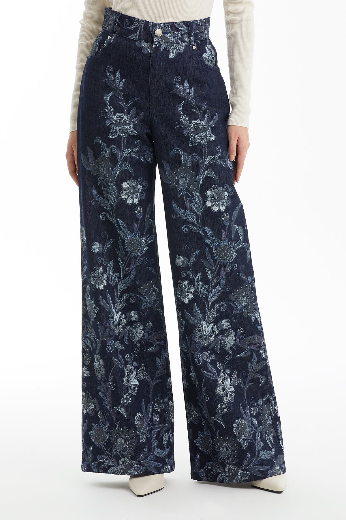 Cepli Desenli Jean Pantolon