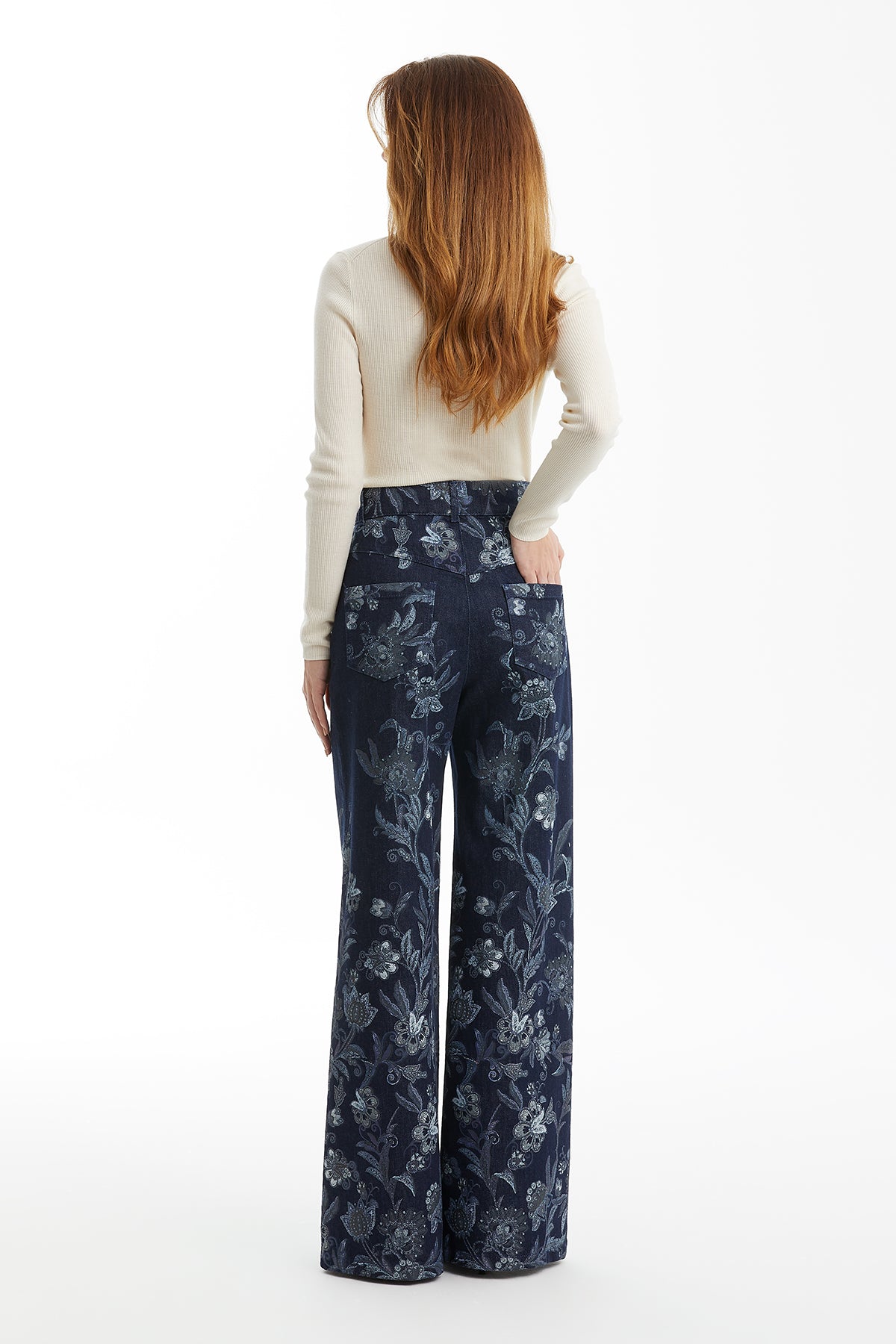 Cepli Desenli Jean Pantolon